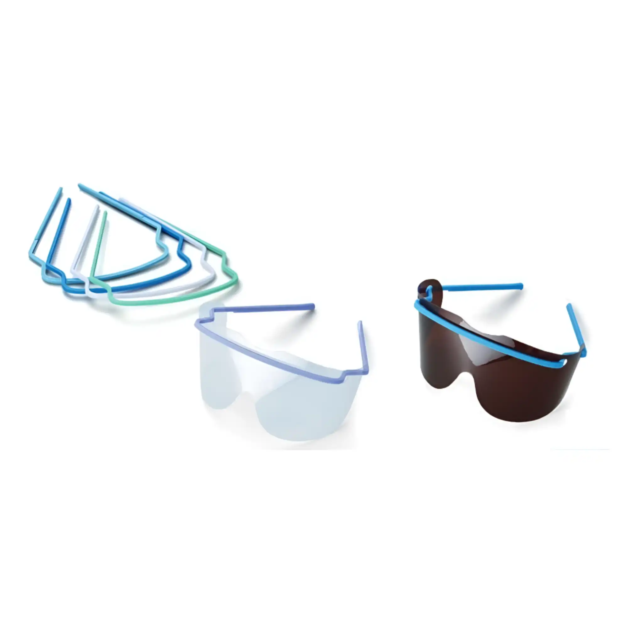 Premium Plus Disposable Eye Shields, 20 Frames & Clear Lenses, Assorted Blue Frames, 720-C - Premium Plus - Disposable Eye Shields 20 Frames &amp; Clear Lenses. Assorted Color Frames: Blue - 720-C - Image 1