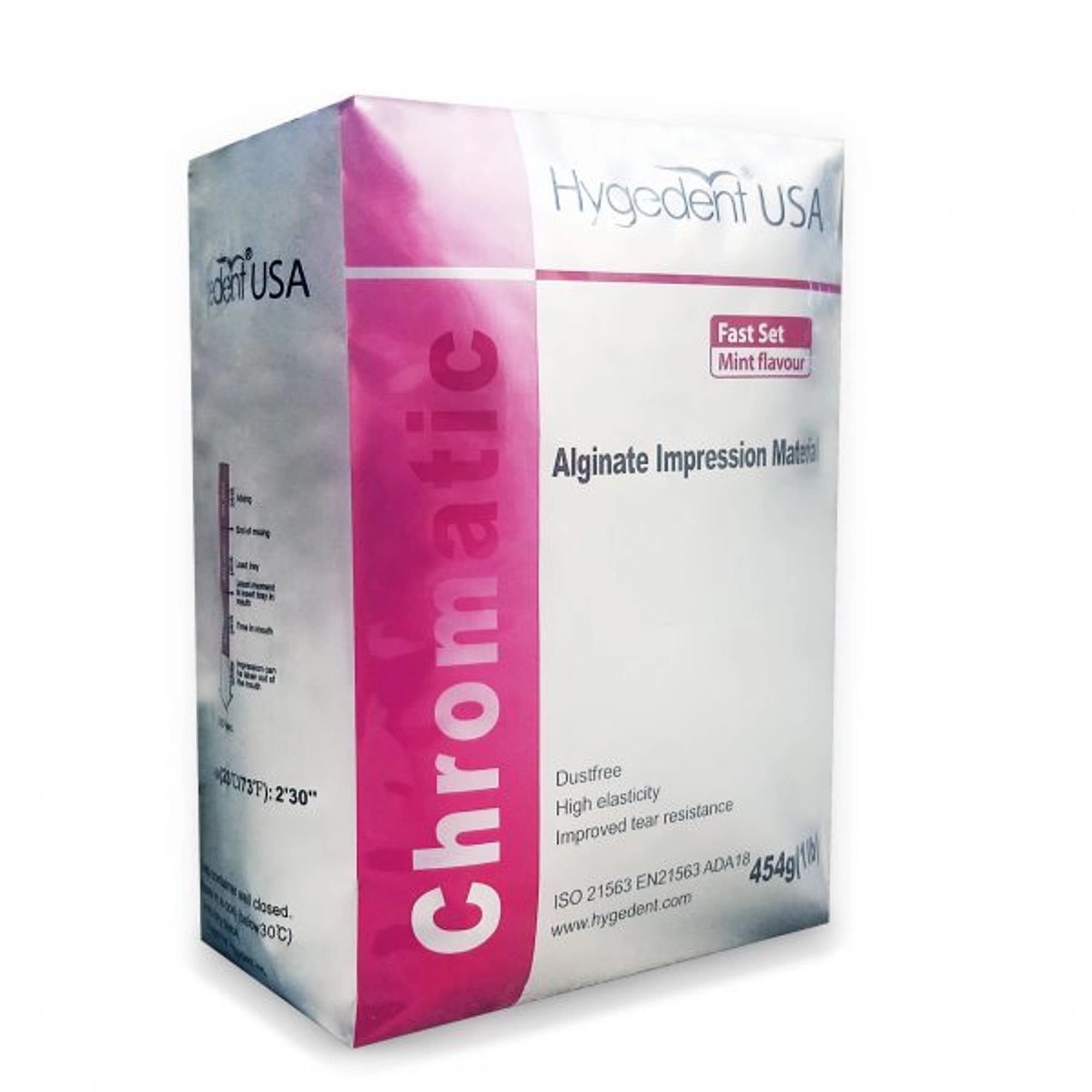 Hygedent Chromatic 2-Phase Alginate Impression Material, Regular Set, Mint Flavor, Dust Free, 1 lb Bag, HYG-CR - Hygedent - Chromatic 2 Phase Alginate, Regular Set, Mint Flavor, Dust Free (HYG-HYG-C), HYG-CR - Image 1