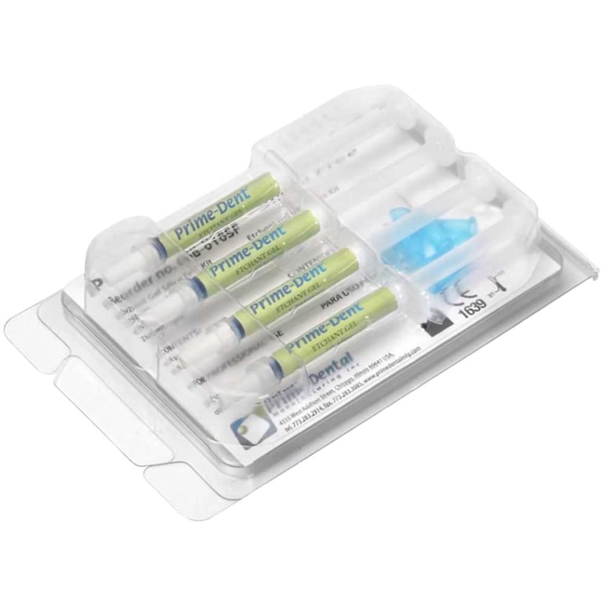 Prime-Dent Blue Etchant Gel 37% Phosphoric Acid Syringe Kit, 4 x 1.2 mL Syringes & 8 Tips, 008-010 - Prime-Dent Blue Etchant Gel 37% Phosphoric Acid syr Kit: 4 1.2 Ml syrs & 8 Tips 008-010, 008-010 - Image 1