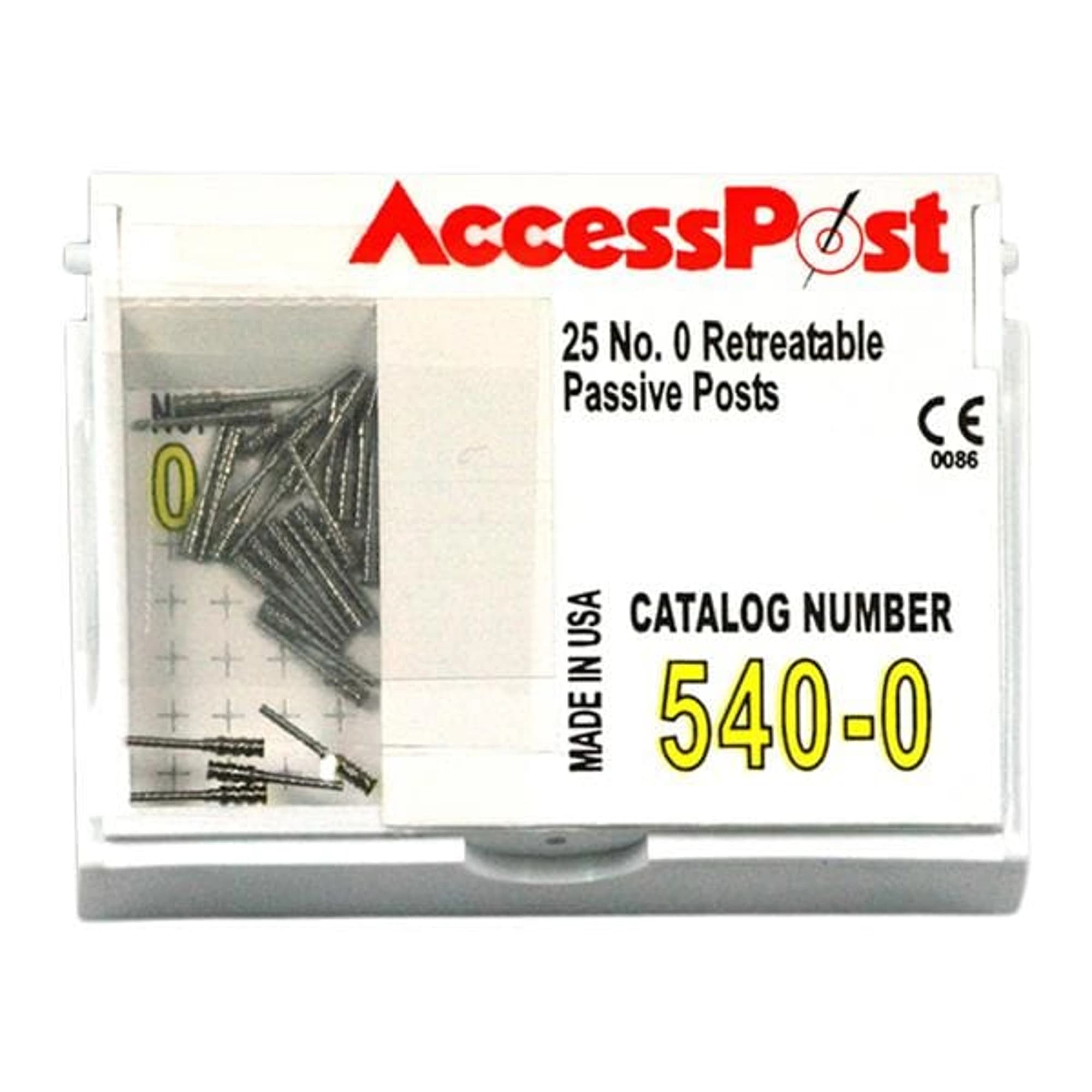 AccessPost Stainless Steel Economy Refill Kit, Size 0, Yellow, 25/Pkg, 540-0 thumbnail 2