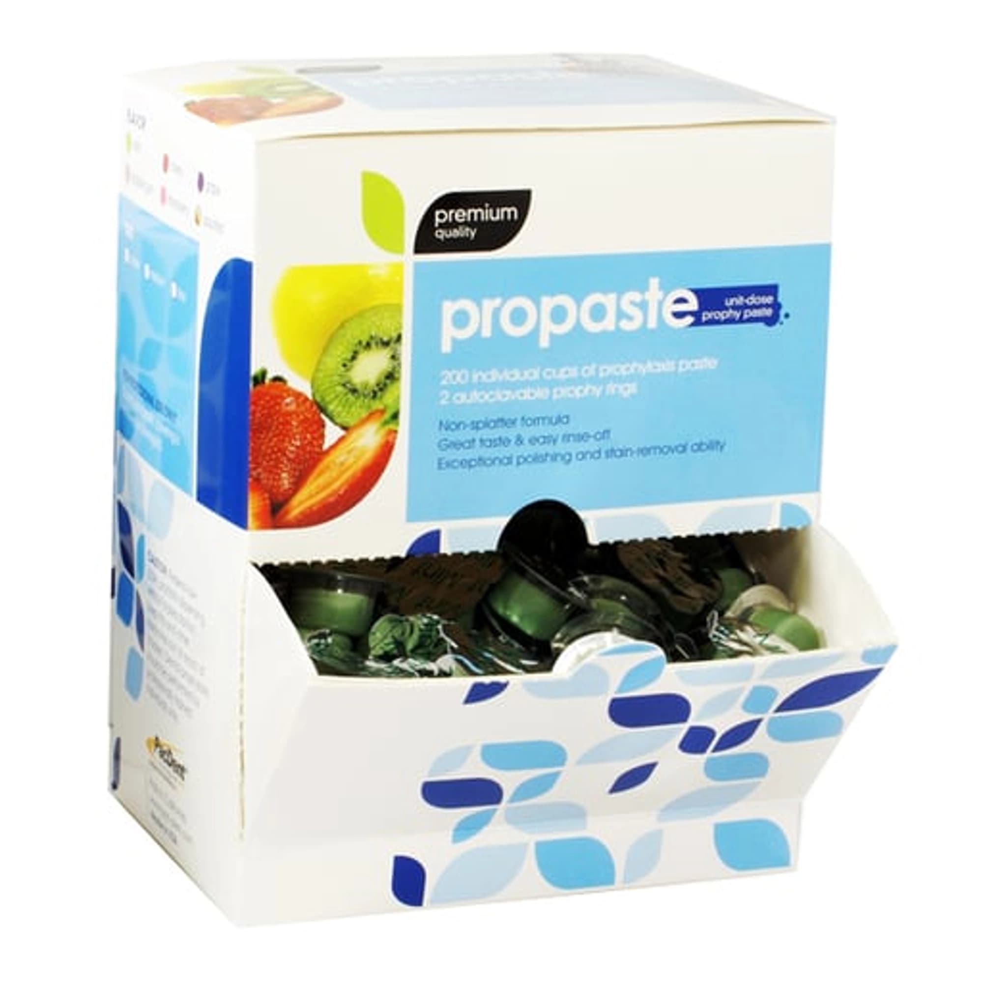 Pac-Dent ProPaste Coarse Mint Prophy Paste Cups with 2 Autoclavable Prophy Rings, 200 Cups, 260200 - Pacdent - ProPaste 200 x Coarse, mint paste cups & 2 plastic autoclavable prophy rings, 260200 - Image 1