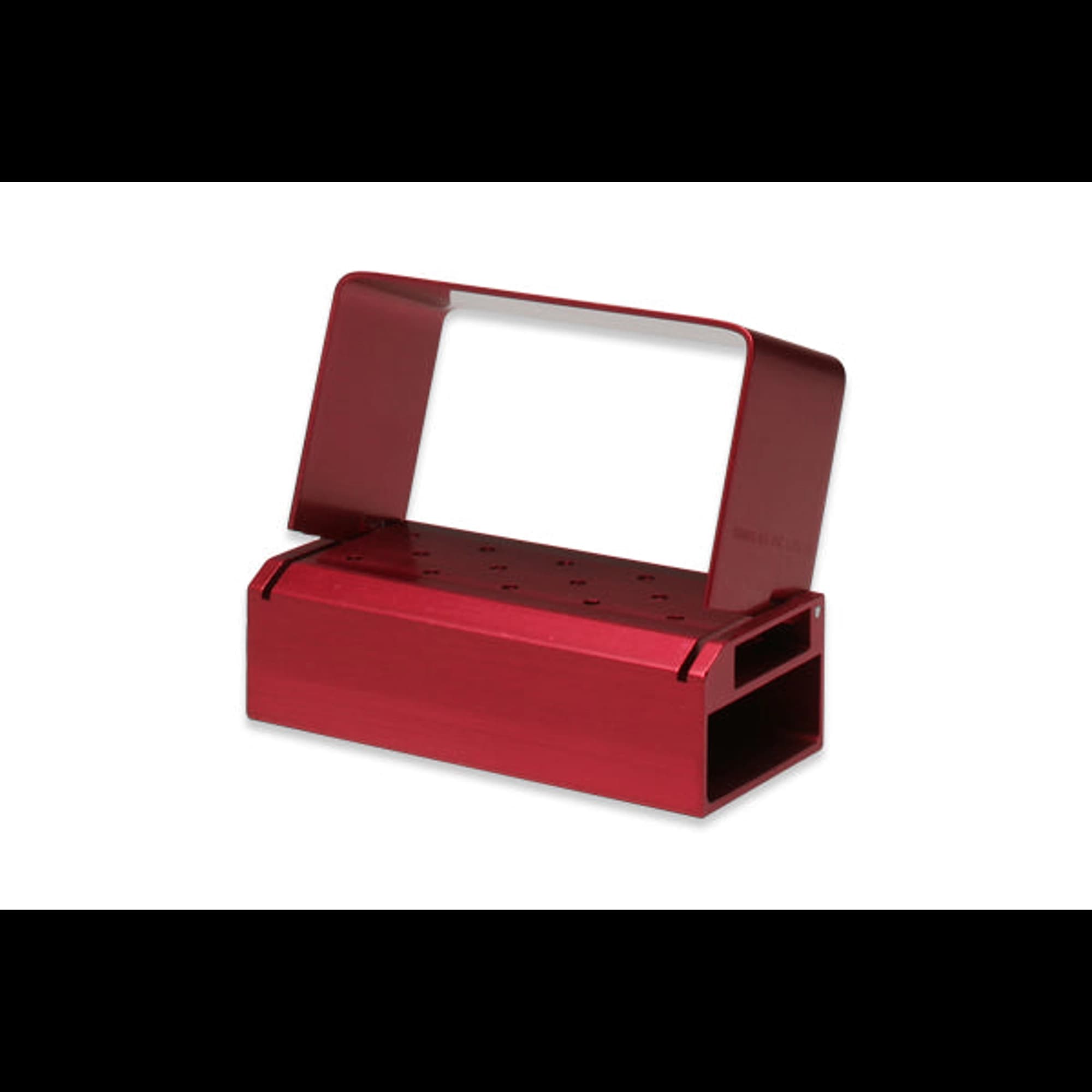 Premier Lab Bur Block, 14-Hole, Red, Anodized Aluminum, Autoclavable, #9051030 - Premier - Premier Lab Bur Block- Red , 9051030 - Image 1