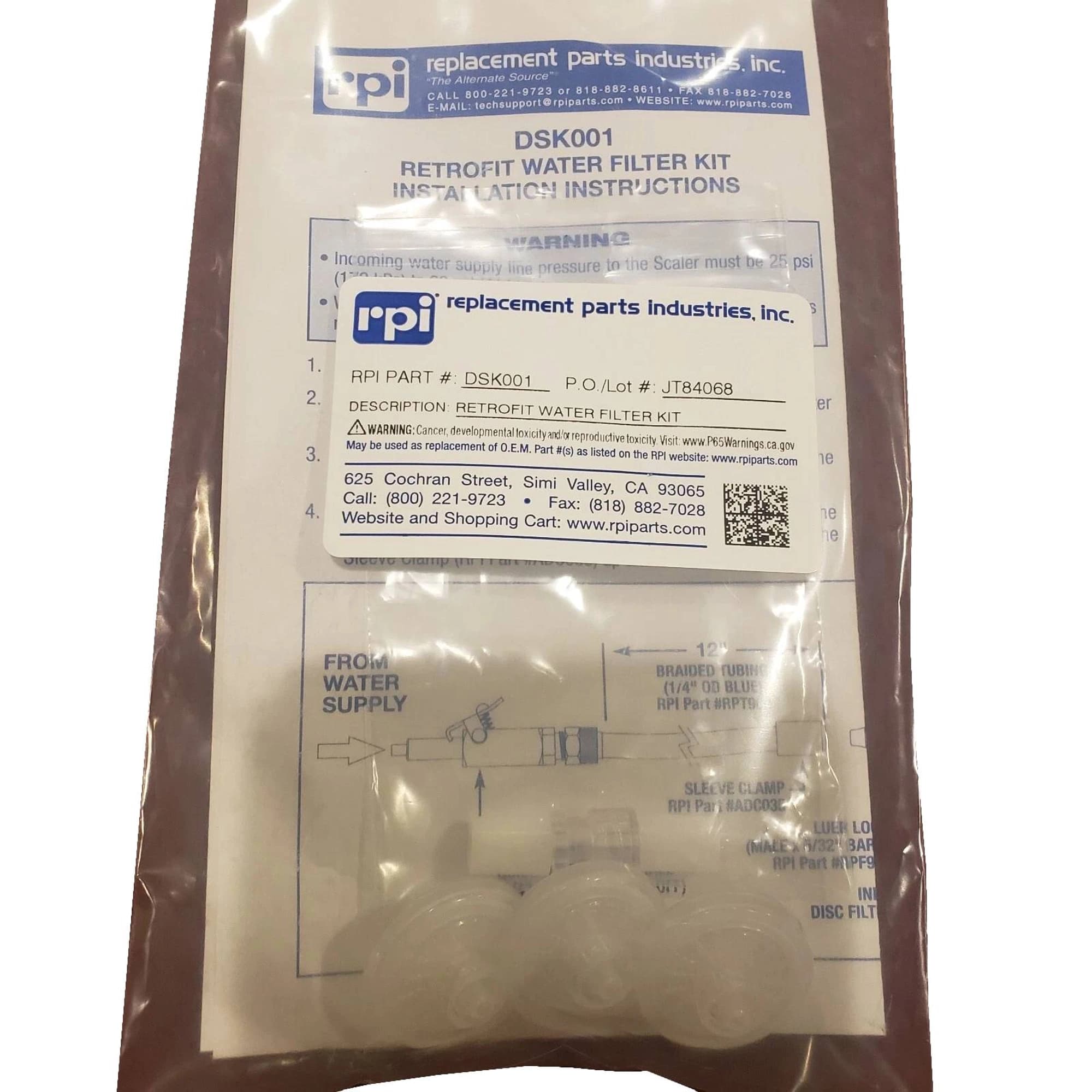 RPI Retrofit Water Filter Kit, DSK001 - Retrofit Water Filter Kit, DSK001 - Image 1