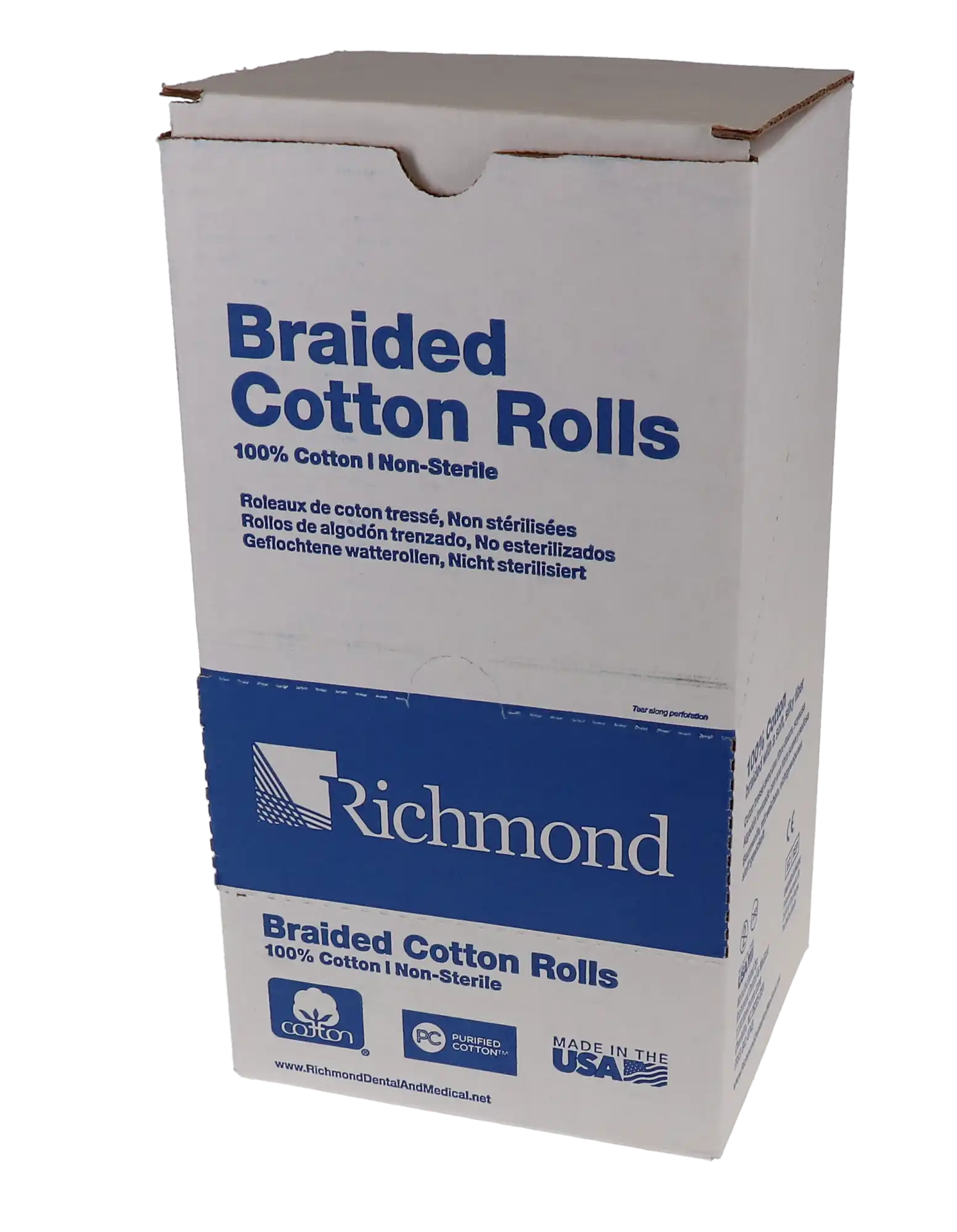 Richmond Braided Cotton Rolls, Medium (3/8"), Junior Pack, 1 1/2", Non-Sterile, 2000/Pk, 200204 thumbnail 8