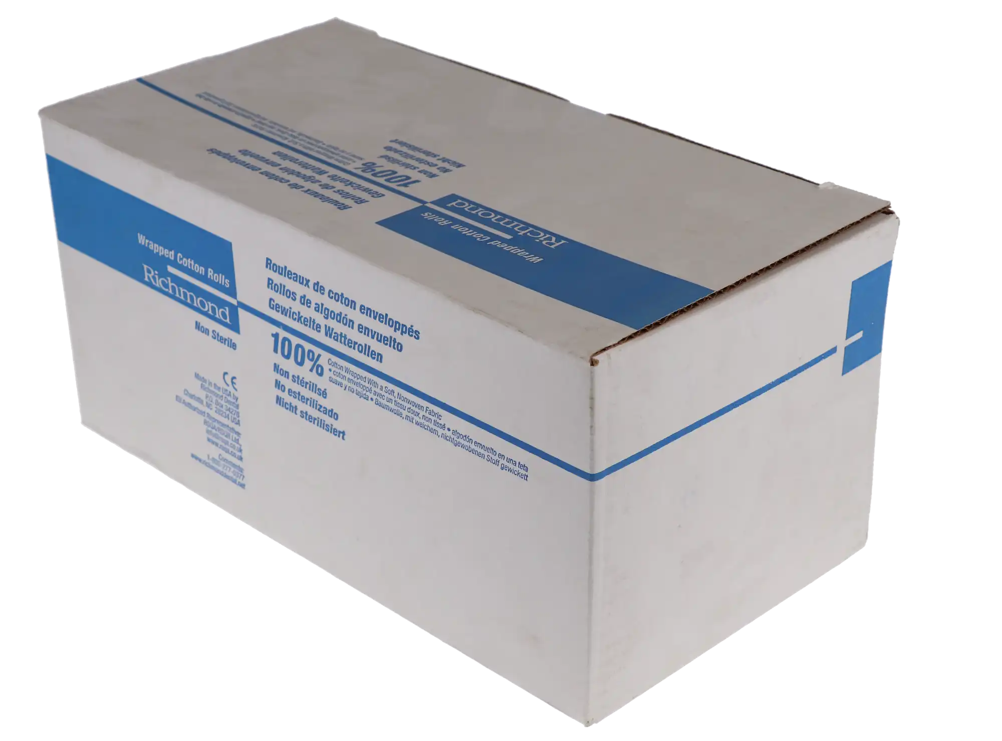 Richmond Wrapped Cotton Rolls, #2 Medium, 1-1/2" x 3/8", Non-Sterile, 2000/Box, 200404 thumbnail 9