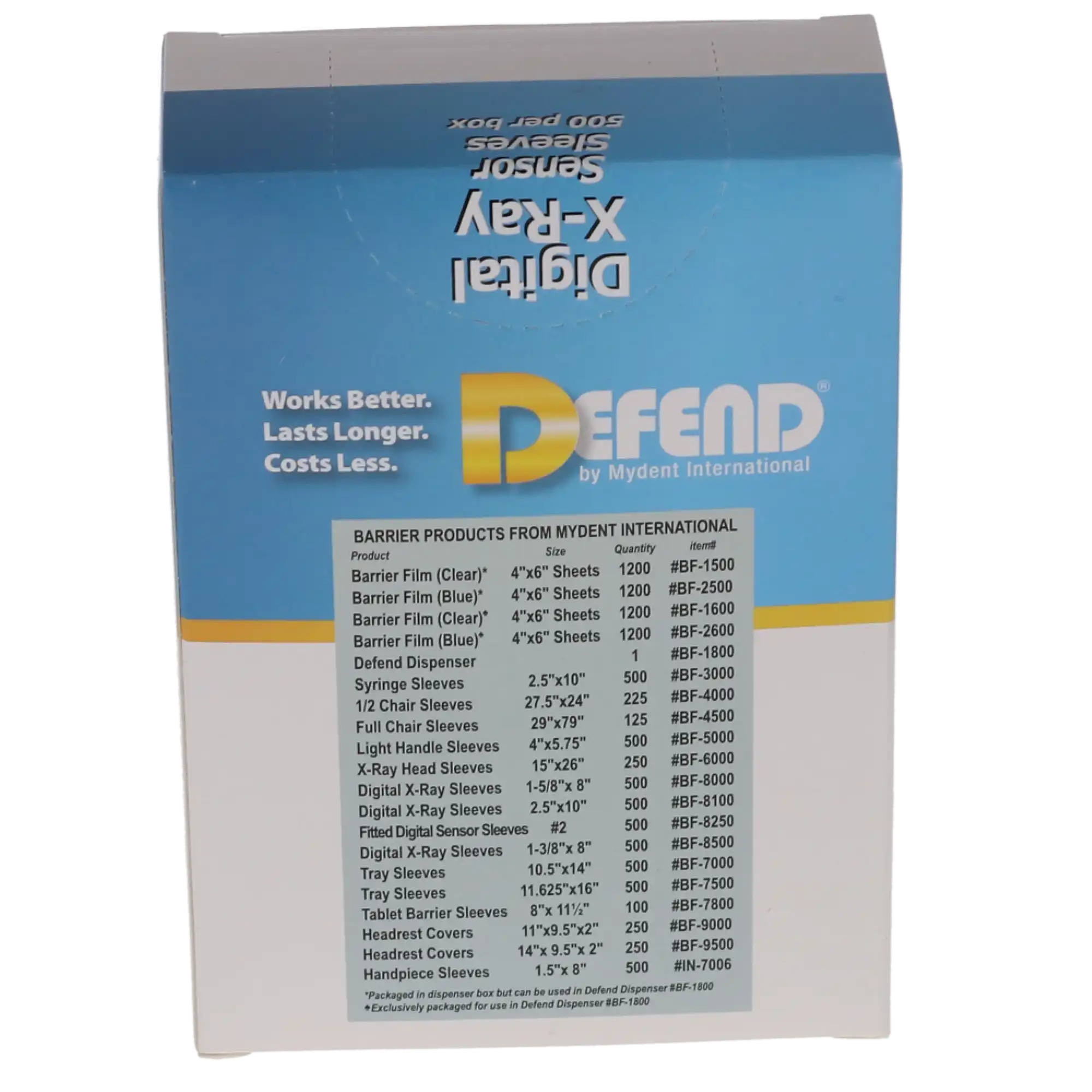 Defend Digital X-Ray Sensor Sleeves, Size 1, 1-3/8" x 8", Clear, 500/Box, BF8500 thumbnail 4