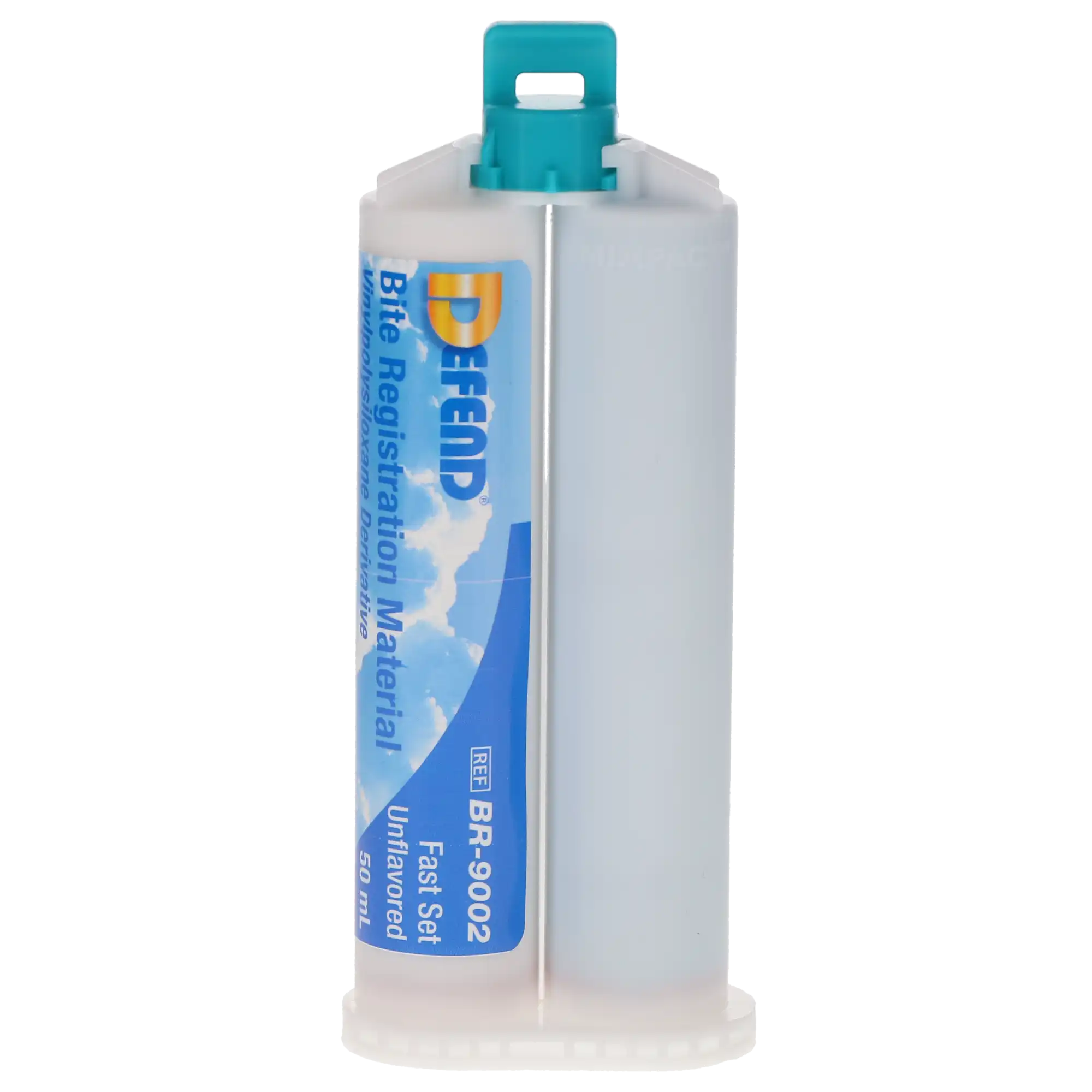 Defend Bite Registration Material, VPS, Fast Set, Unflavored, Light Blue, 2 x 50 mL Cartridges with 6 Mixing Tips, BR-9002 thumbnail 5