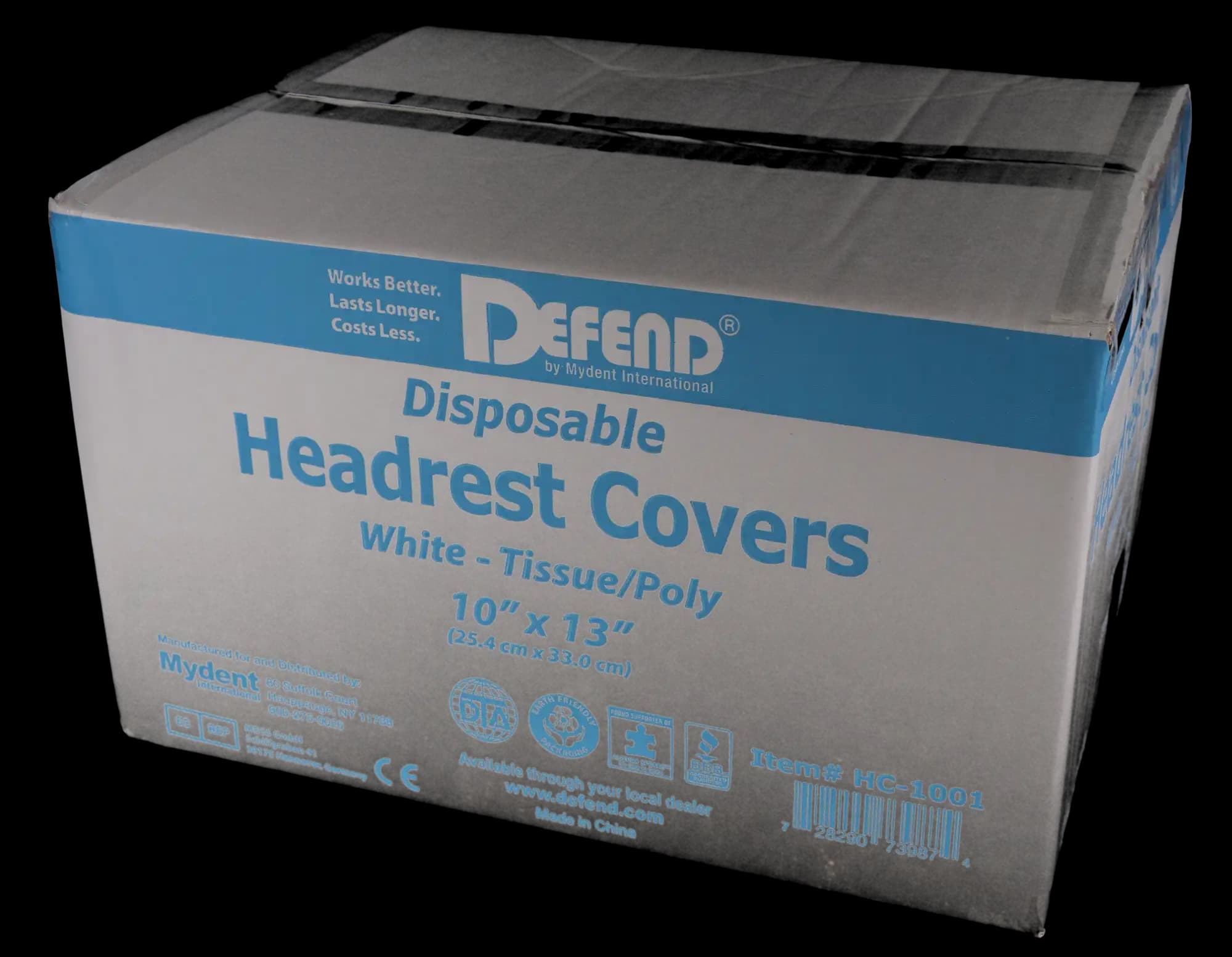 Defend Headrest Covers, White, Paper/Poly, 10" x 13", 500/Case, HC1001 thumbnail 4