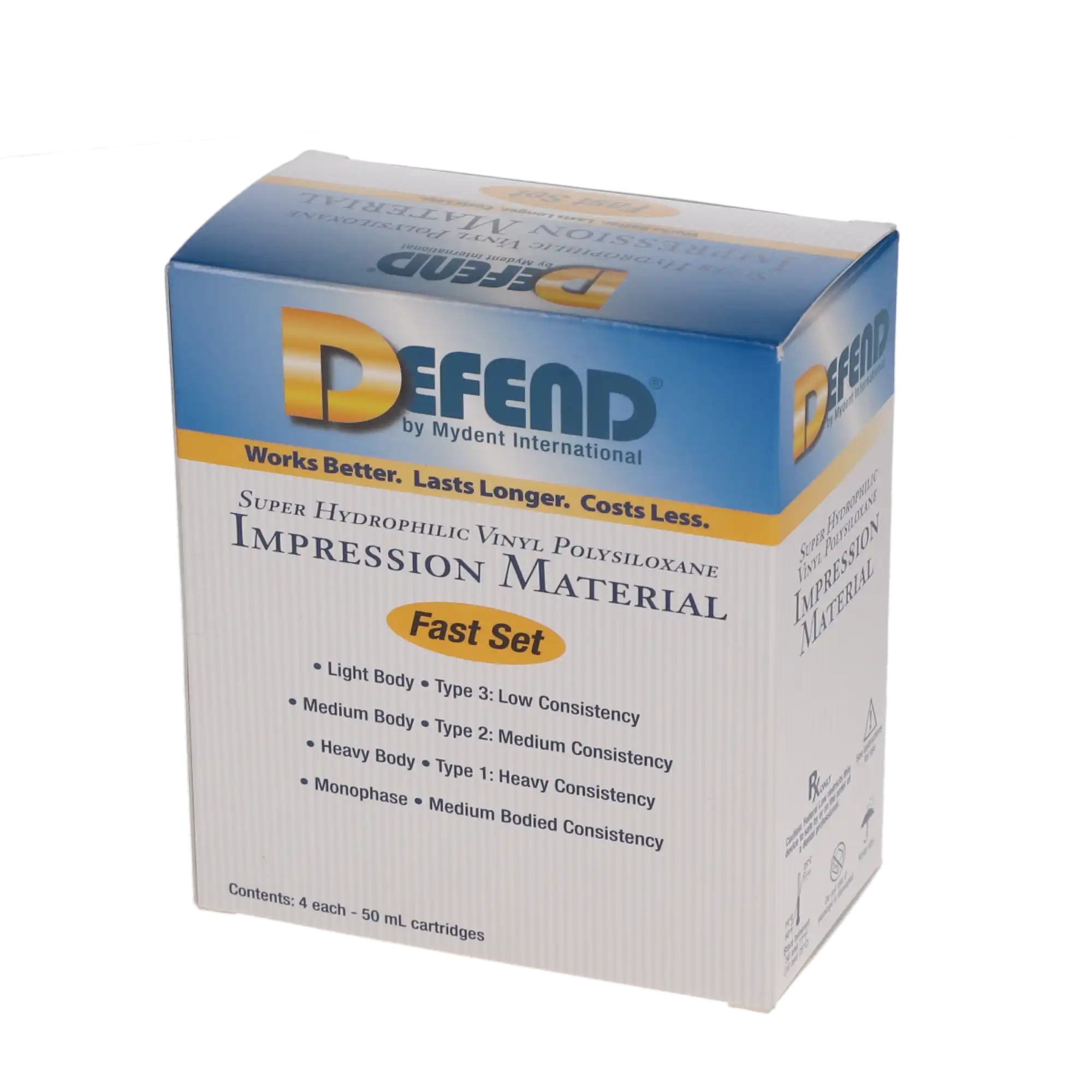 Defend VPS Impression Material, Light Body, Fast Set, 50 mL Cartridges, 4/Pk, VP9008 thumbnail 5