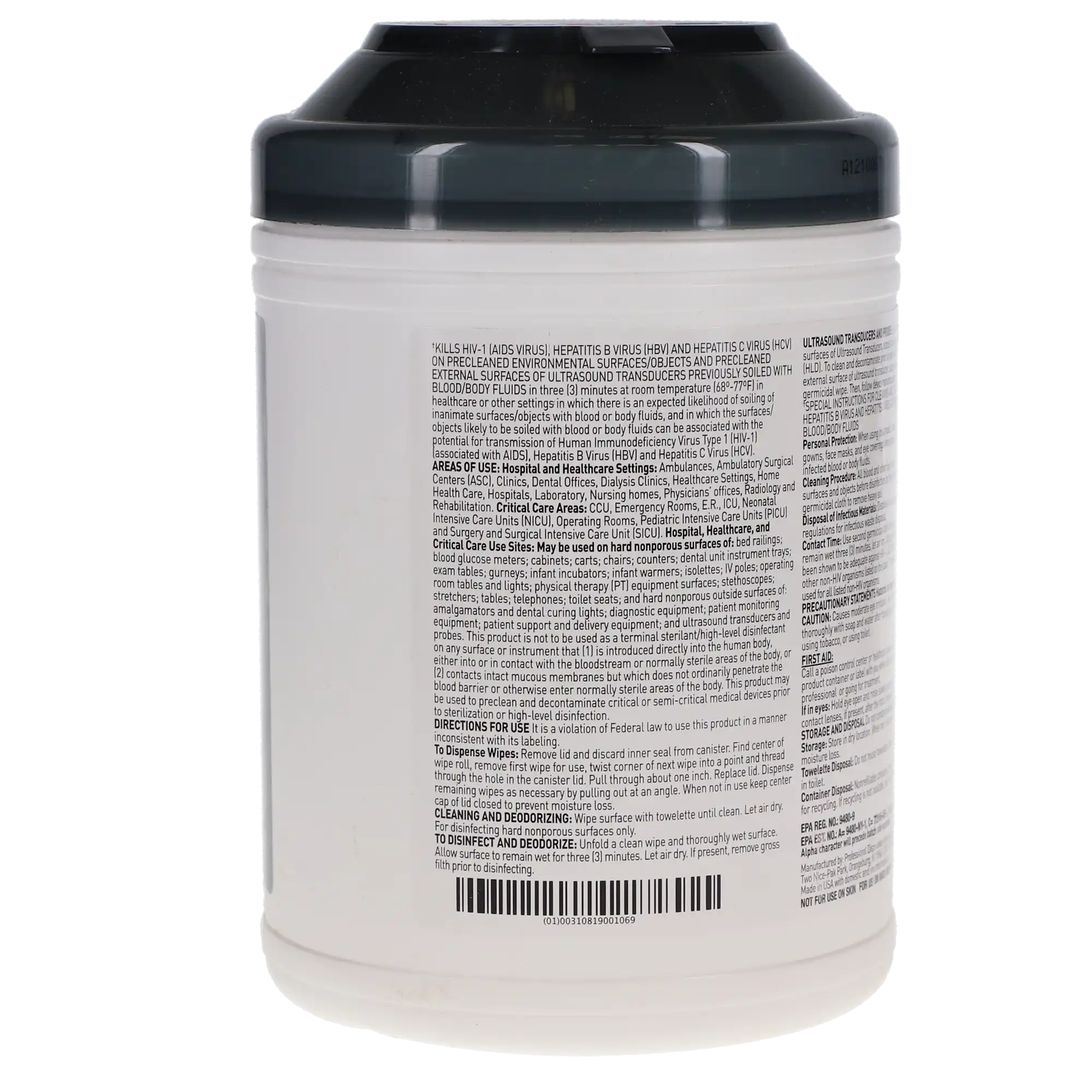 Sani-Cloth AF3 Germicidal Disposable Wipes, Large, 6" x 6.75", Alcohol-Free, 160/Can, P13872 thumbnail 8