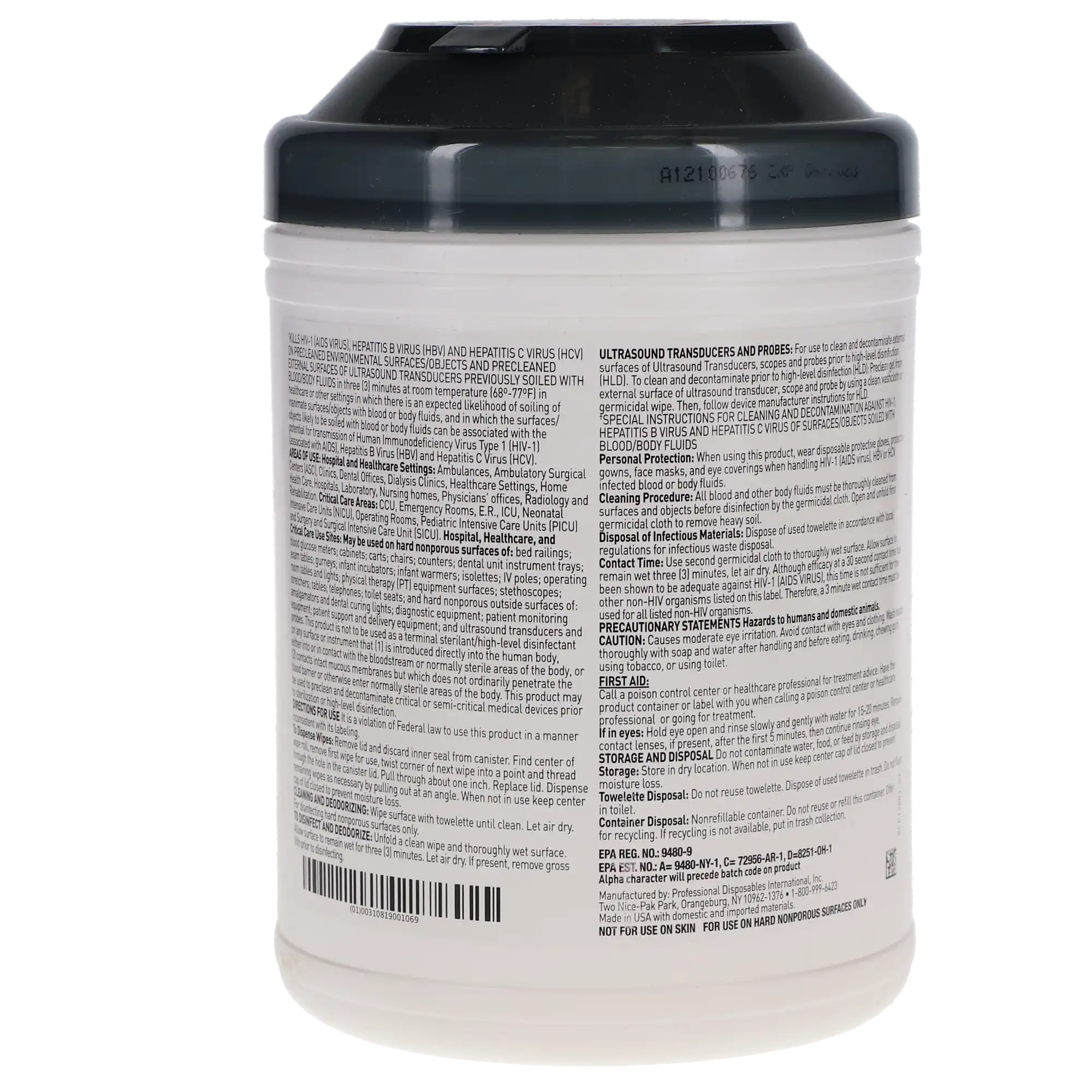 Sani-Cloth AF3 Germicidal Disposable Wipes, Large, 6" x 6.75", Alcohol-Free, 160/Can, P13872 thumbnail 9