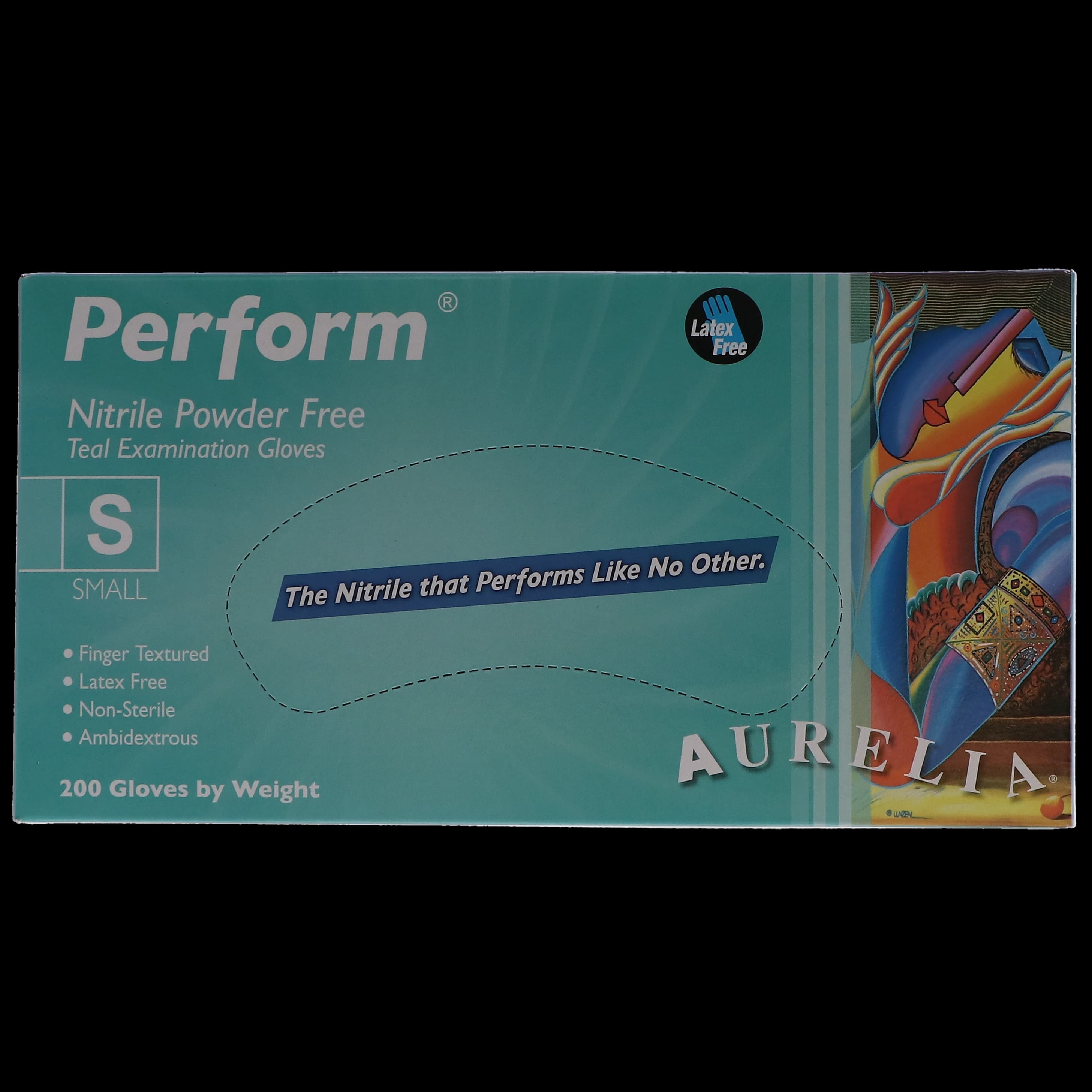Aurelia Perform Nitrile Examination Gloves, Powder-Free, Small, Teal, 200/Box, 92396 thumbnail 2