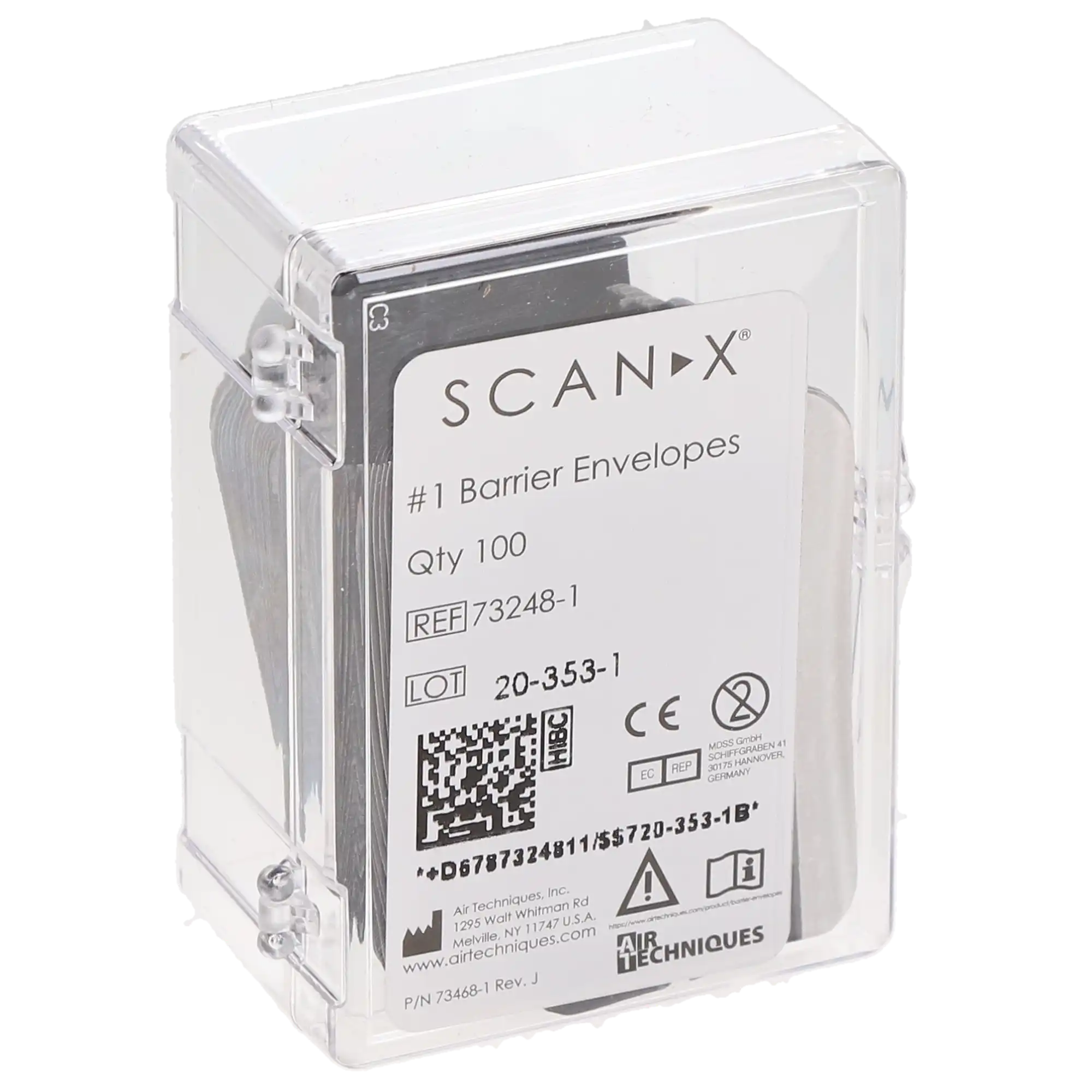 Air Techniques ScanX Easy-Open Barrier Envelopes, Size 1, Black, 100/Box, 73248-1 thumbnail 4