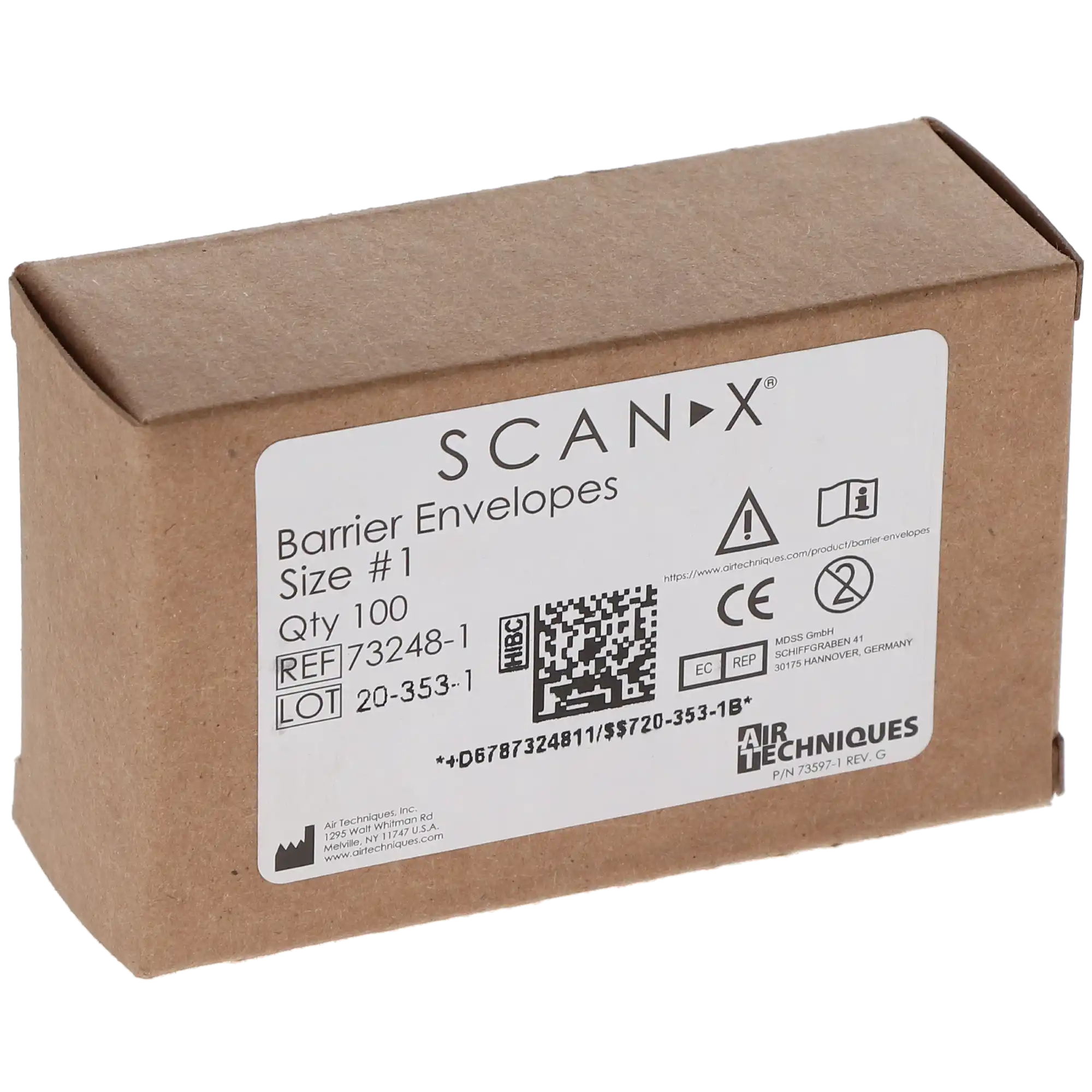 Air Techniques ScanX Easy-Open Barrier Envelopes, Size 1, Black, 100/Box, 73248-1 thumbnail 5