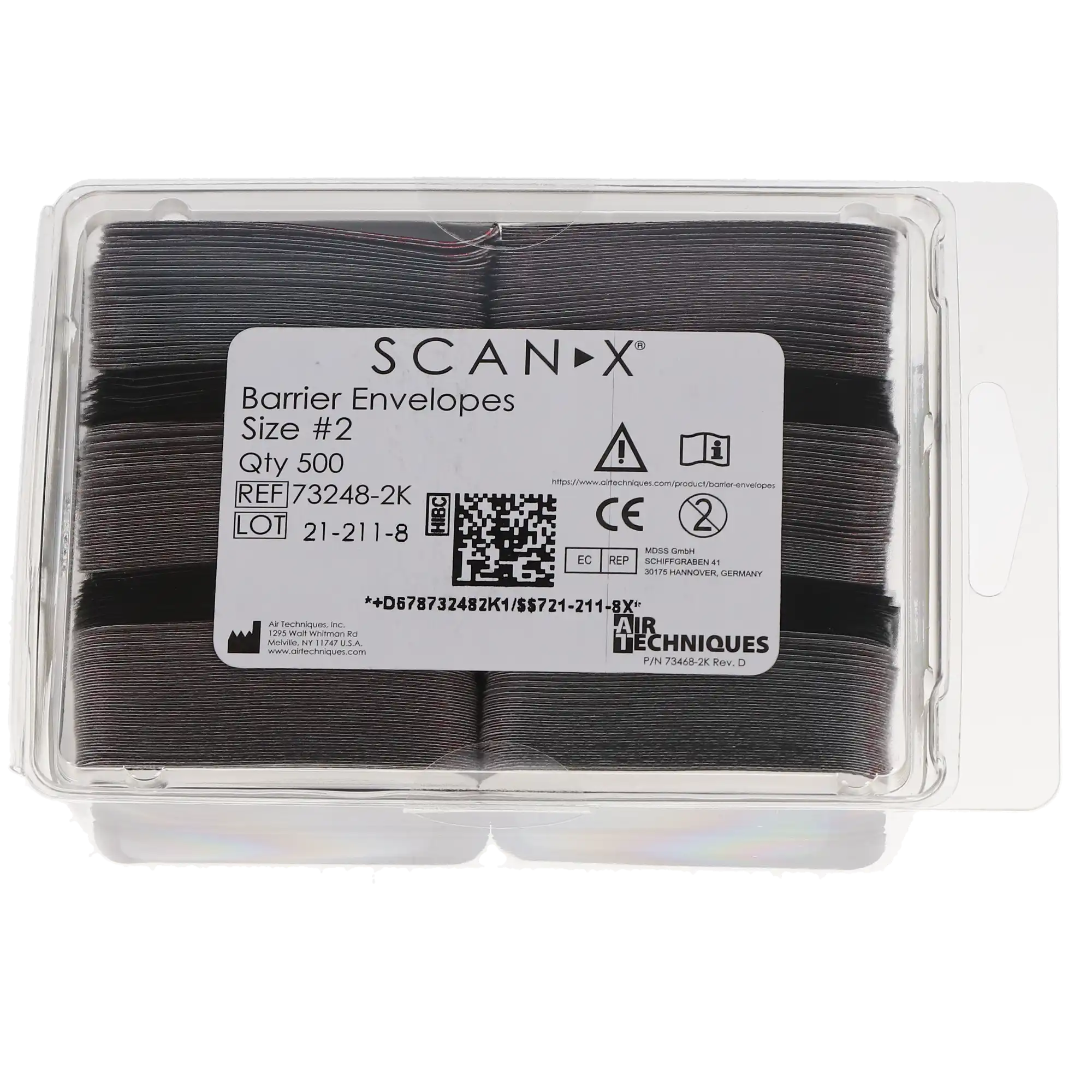 Air Techniques ScanX Barrier Envelopes, Size 2, Black, Bulk Pack, 1000/Pk, 73248-2K thumbnail 3