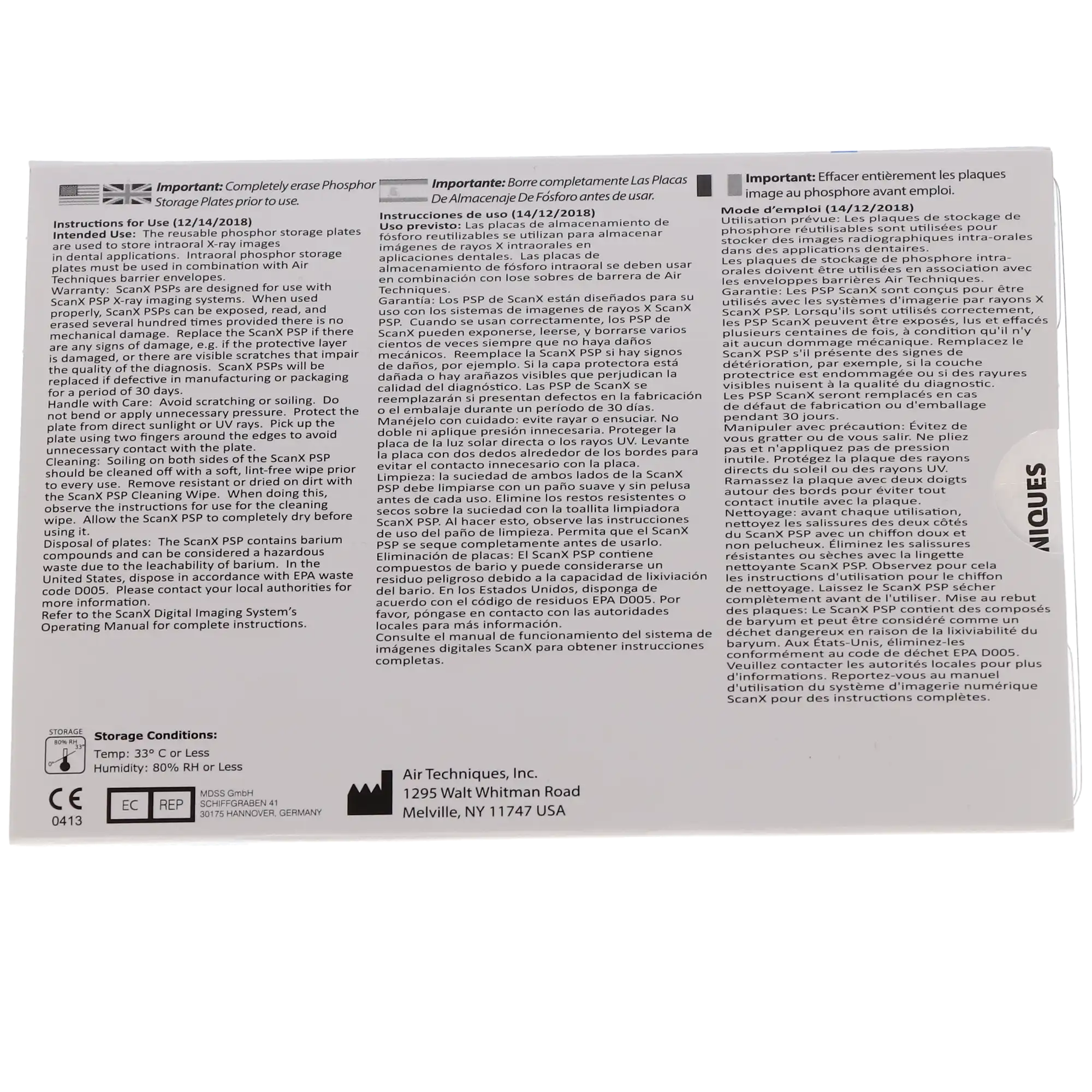 Air Techniques ScanX Intraoral Phosphor Storage Plate, Size 0, Wireless, Flexible, 2/Pk, 73445-0 thumbnail 3