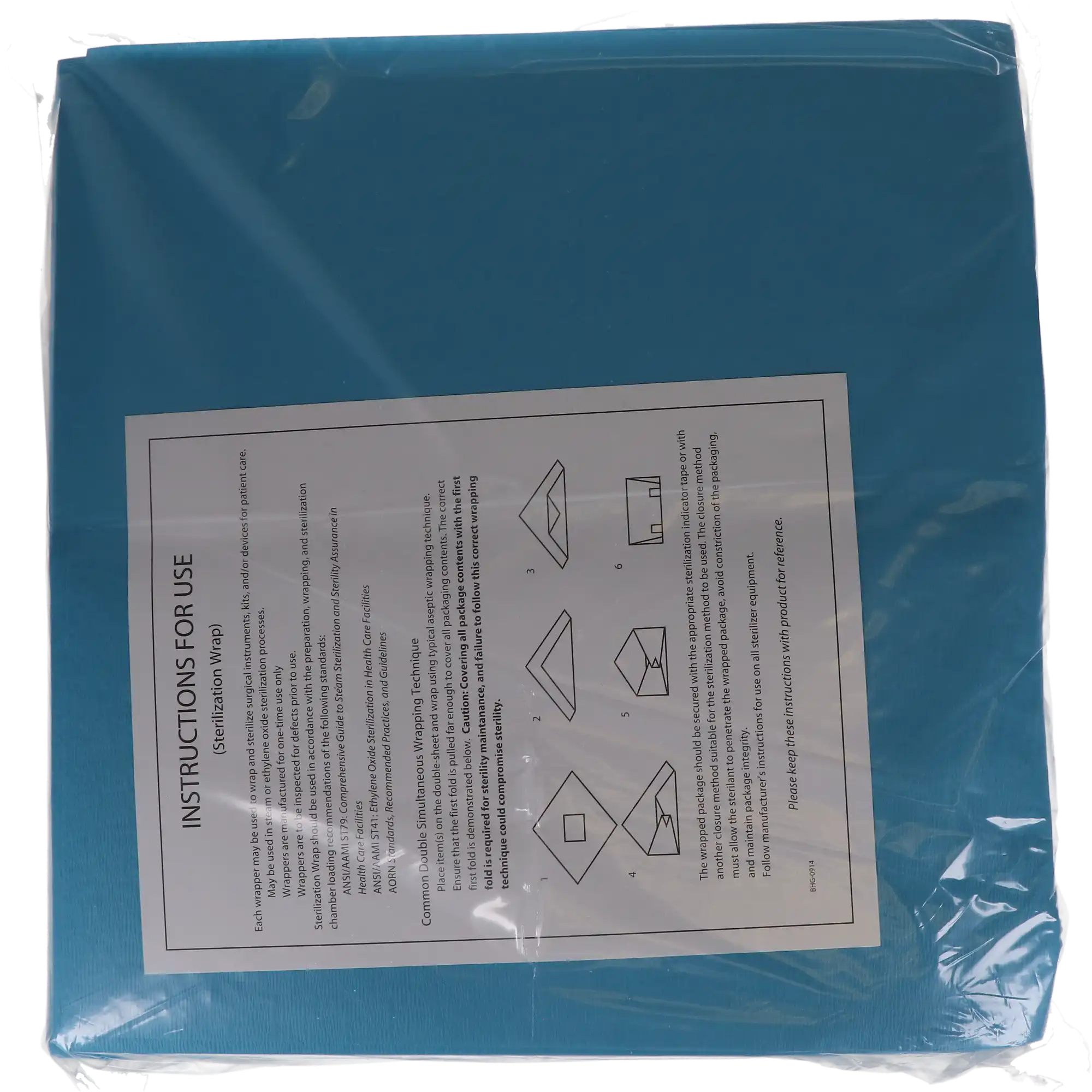 TIDI Products Sterilization Wrap, 15" x 15", Blue, Nonwoven, 1000/Case, 960173 thumbnail 4