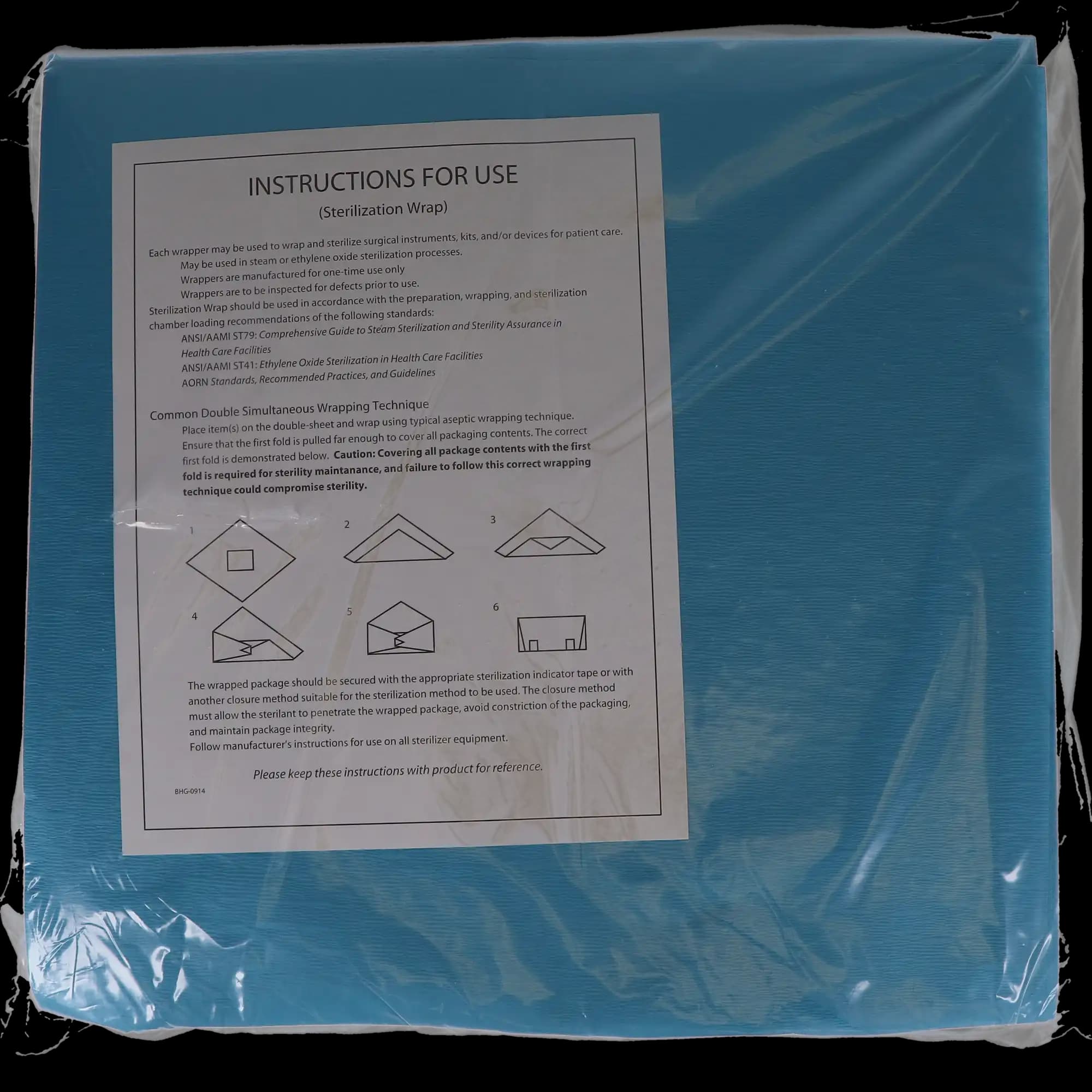 TIDI Products Sterilization Wrap, 15" x 15", Blue, Nonwoven, 1000/Case, 960173 thumbnail 5