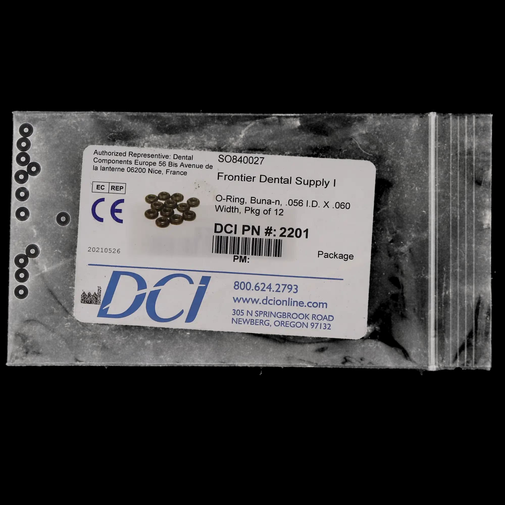 DCI International Syringe Tip O-Ring, Buna-N, 0.056" I.D. x 0.060" Width, Non-Autoclavable, 12/Pk, 2201 thumbnail 4