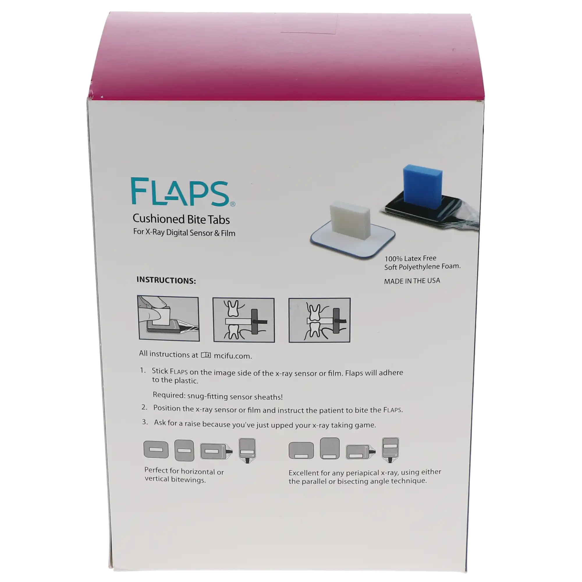 Microcopy FLAPS Original Cushioned Bite Tabs, White, 500/Box, FLF thumbnail 9