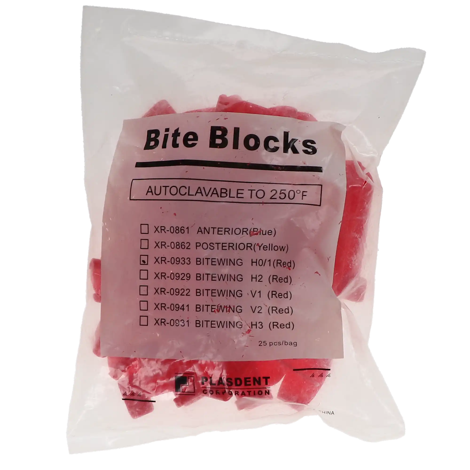 Plasdent Bitewing Bite Blocks, Red, #0/1 Horizontal, 25/Pk, XR908 thumbnail 4