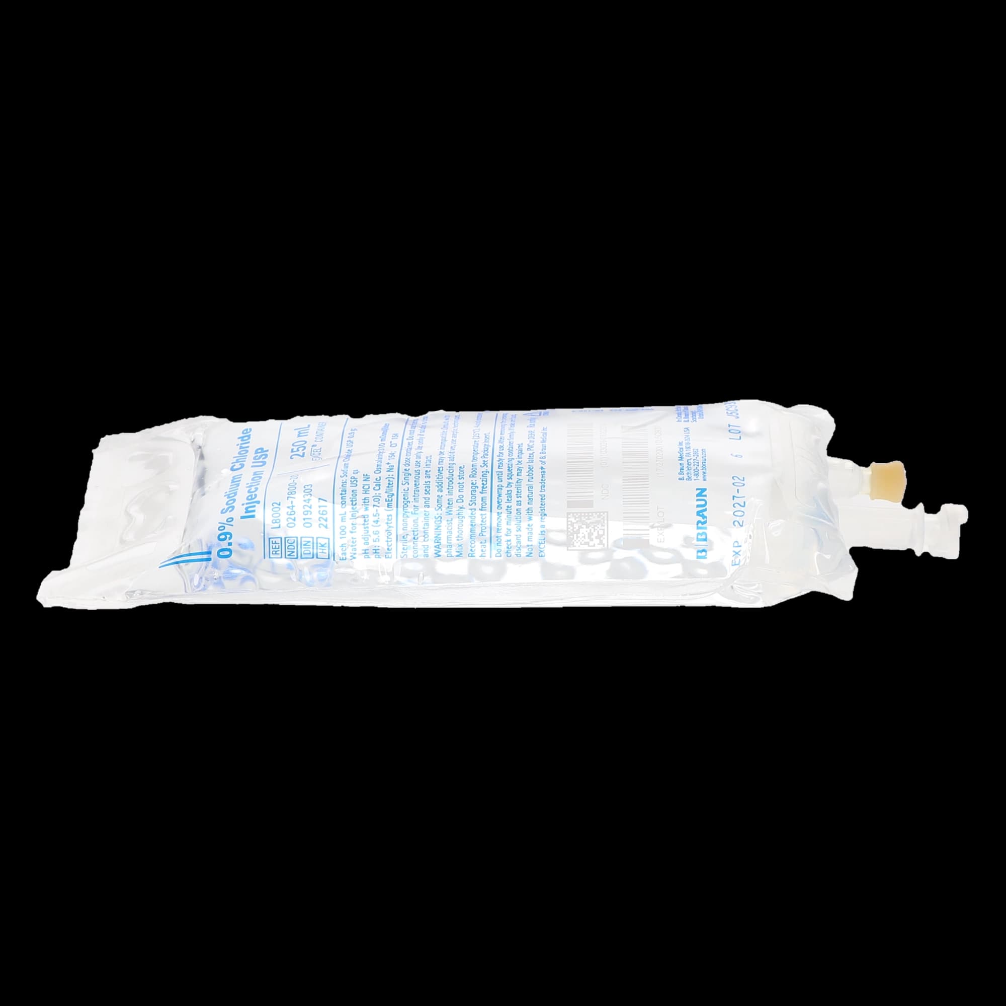 B. Braun 0.9% Sodium Chloride Injection USP, 250 mL EXCEL Plus IV Bag, L8002 thumbnail 4
