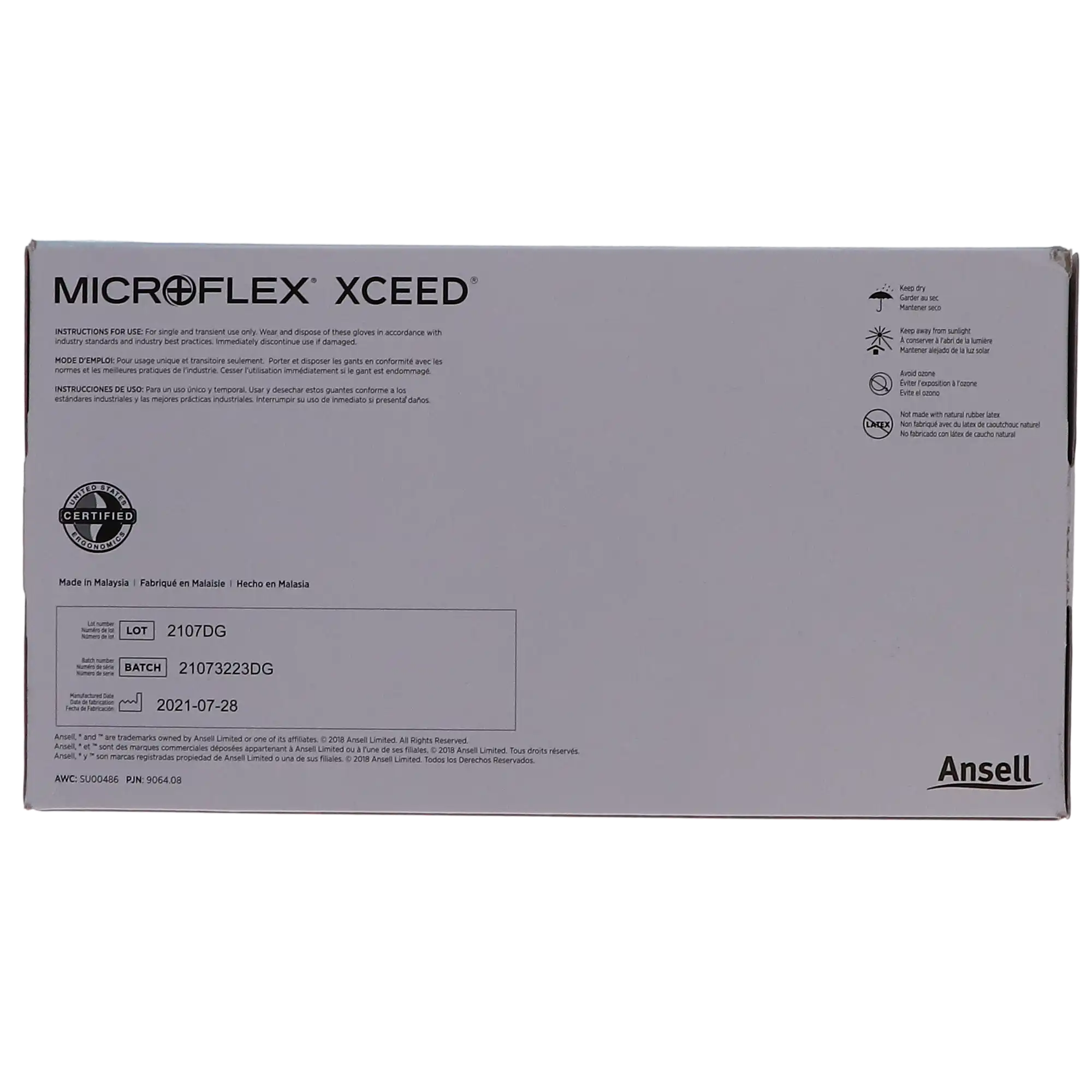 XCEED® Nitrile Examination Gloves, Powder Free, Latex Free, Non-Sterile, Small, Blue, 250/Box, XC-310-S thumbnail 7