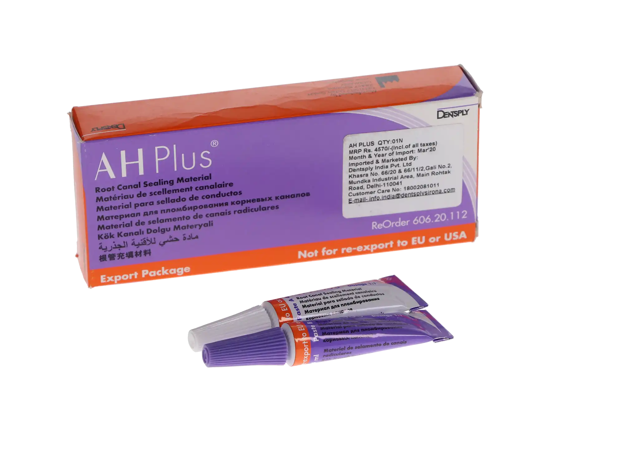 AH Plus Root Canal Sealer, Standard Pack, Paste A & B, 2 x 4 ml, 1/Pk, 60620112 thumbnail 3