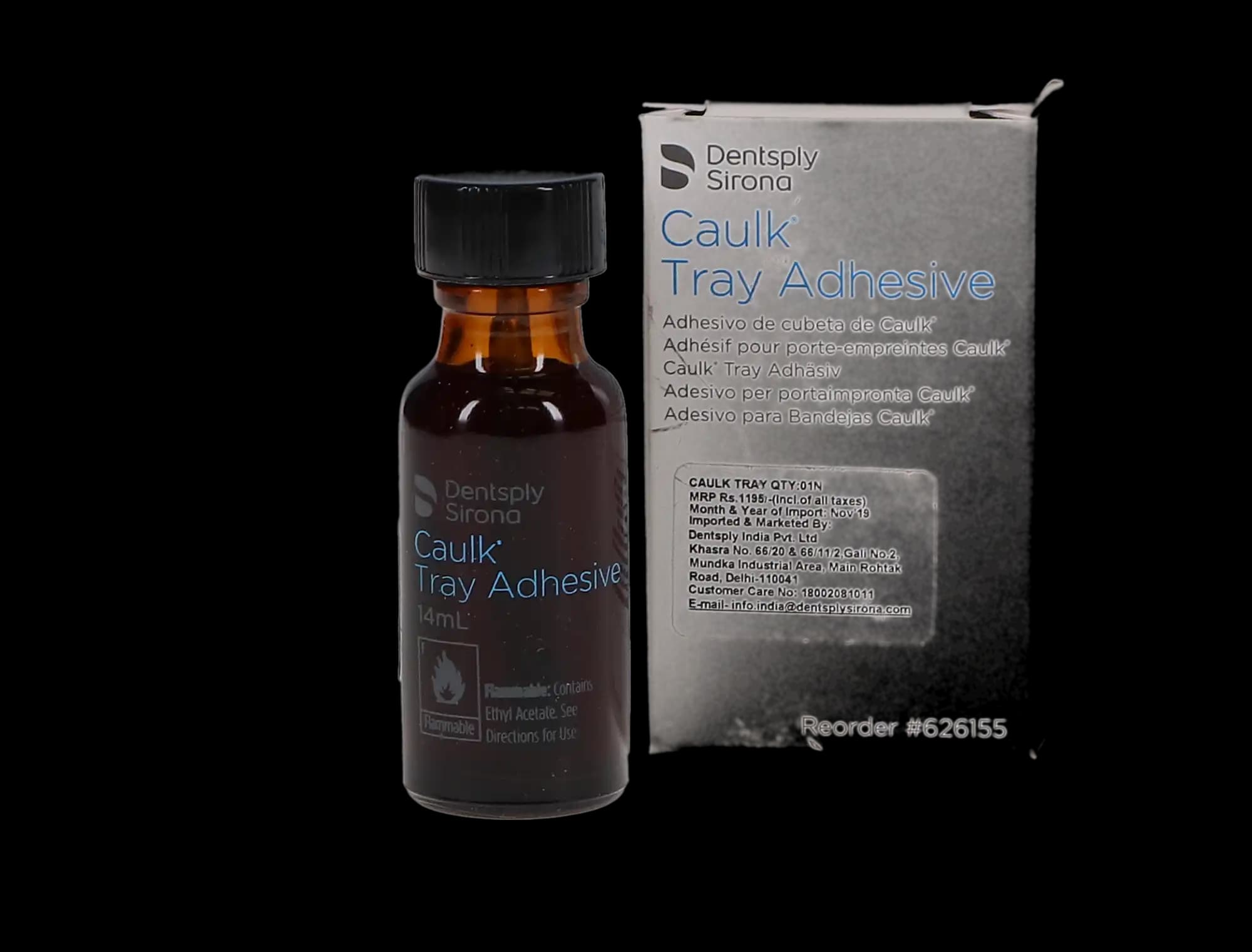 Caulk Tray Adhesive, Vinyl Polysiloxane, 14 mL Bottle, Purple, 1/Pk, 626155 thumbnail 6