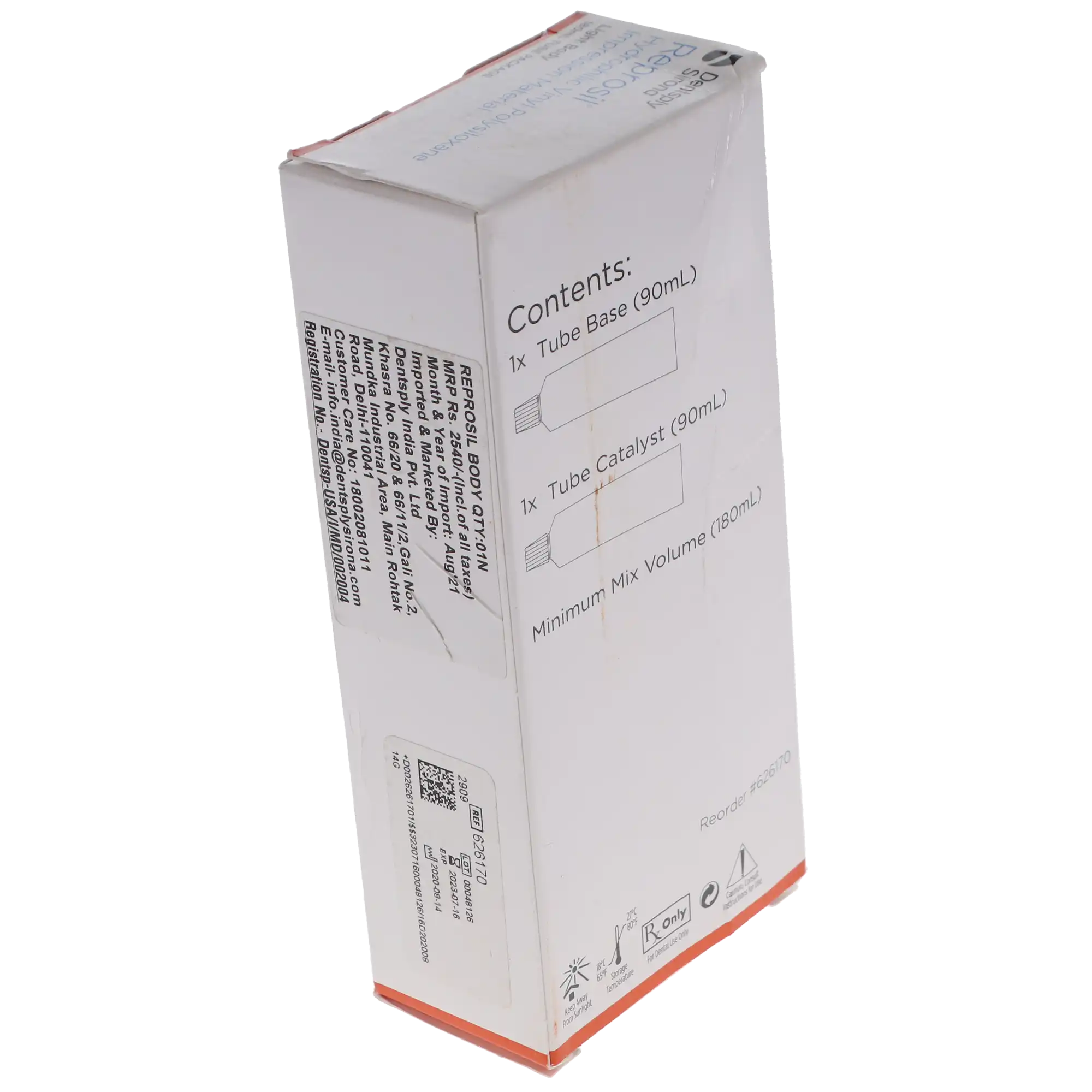 Reprosil Hydrophilic VPS Impression Material, Light Body, Tube Standard Pack, Orange, 2 x 90 ml Tubes, 626170 thumbnail 3