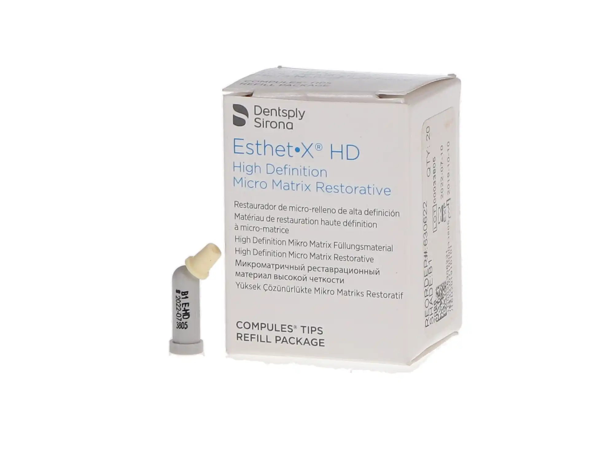 Esthet-X HD Micro Matrix Restorative Material, Compule Tip Refills, 0.25 g, Shade B1, Regular Body, 20/Pk, 630622 thumbnail 10