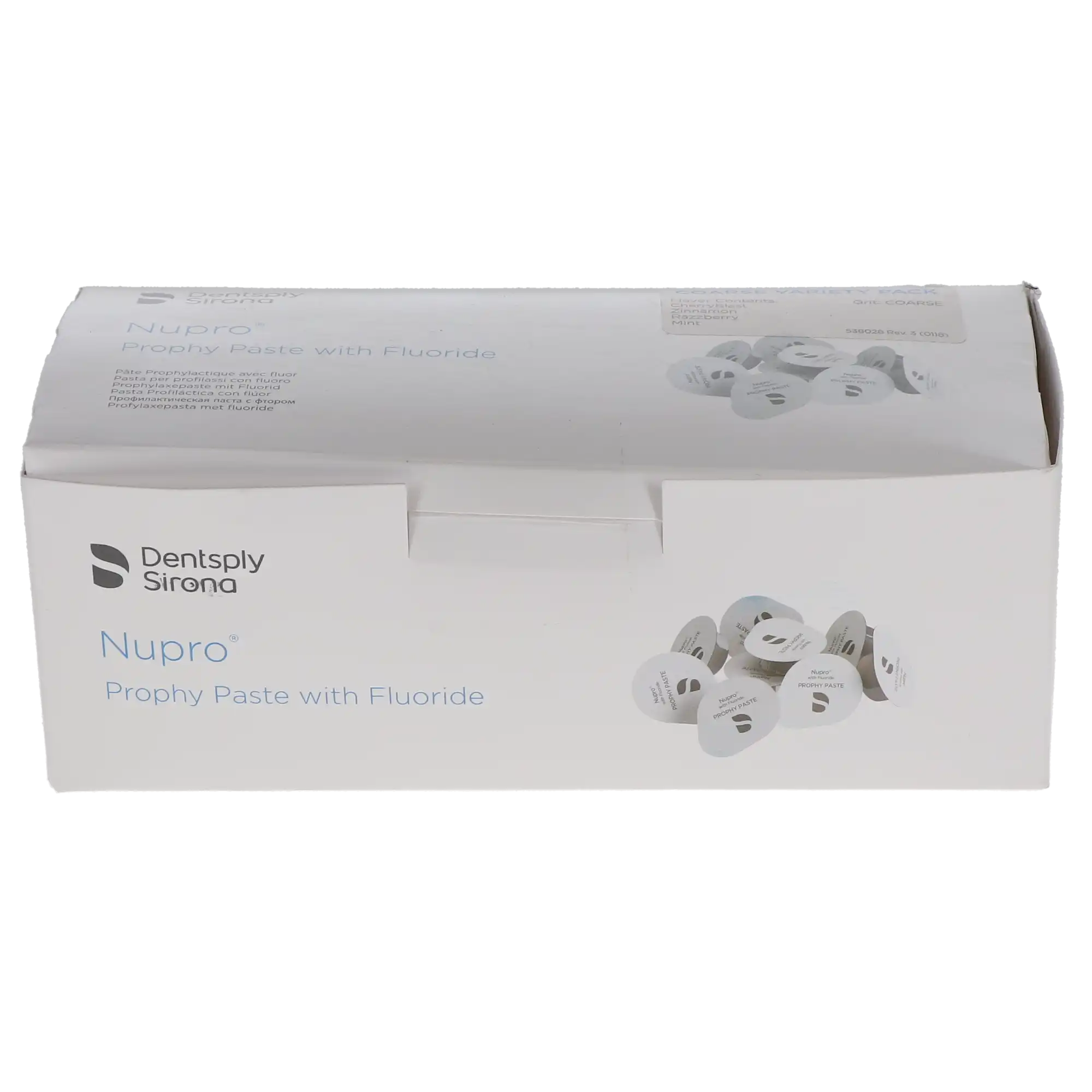 NUPRO® Prophy Paste, Coarse Grit, Adult Variety Pack with Fluoride, 200 Single-Dose Cups (50 each CherryBlast, Mint, Razzberry, Zinnamon), 638028 thumbnail 12