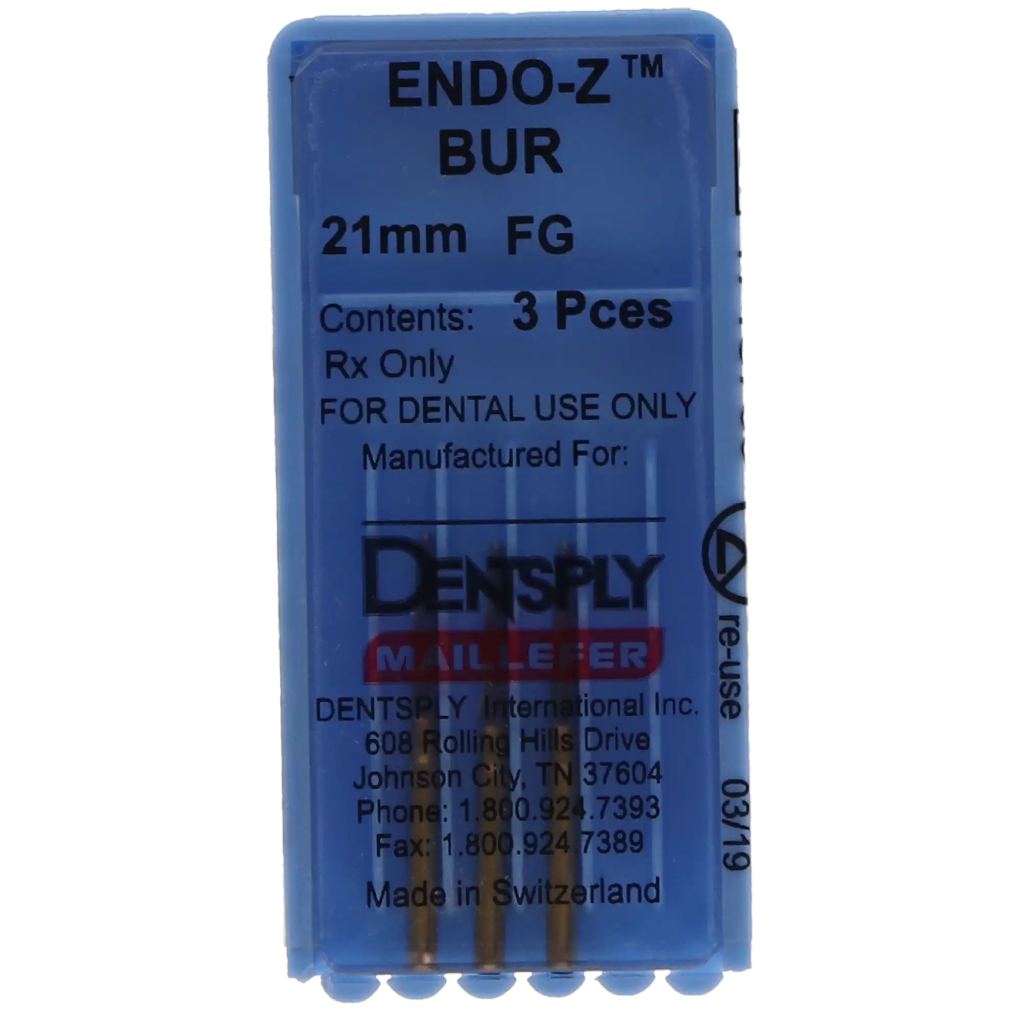 Endo-Z Safe End Tungsten Carbide Bur, FG, Taper 6 Blade, 21mm, #06, 3/Pk, 671796 thumbnail 5