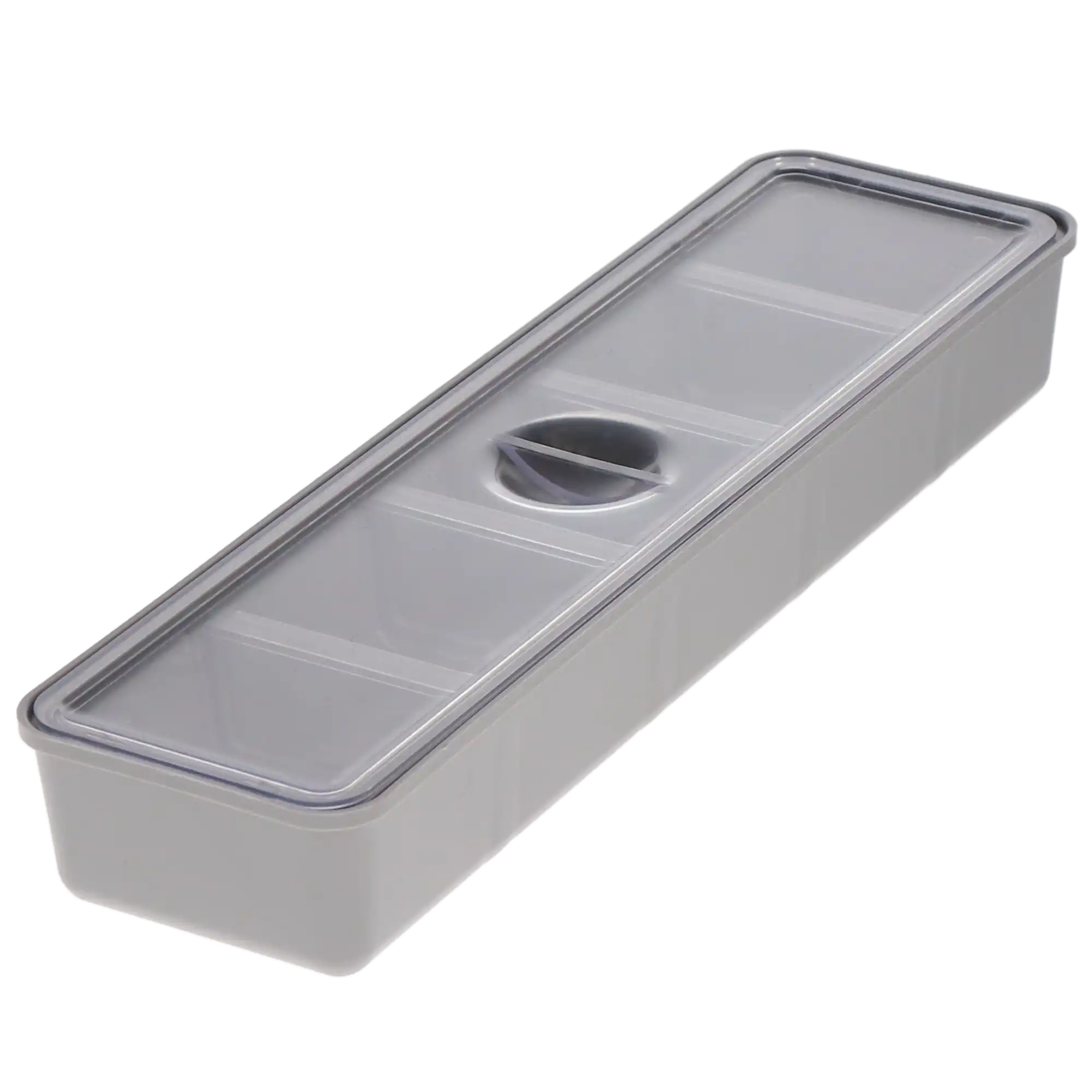 Zirc Long Tub Cup with Cover, Gray, 5 Compartments, 8-3/8"L x 2-5/16"W x 1-1/8"H, 1/Pk, 20Z473 thumbnail 3