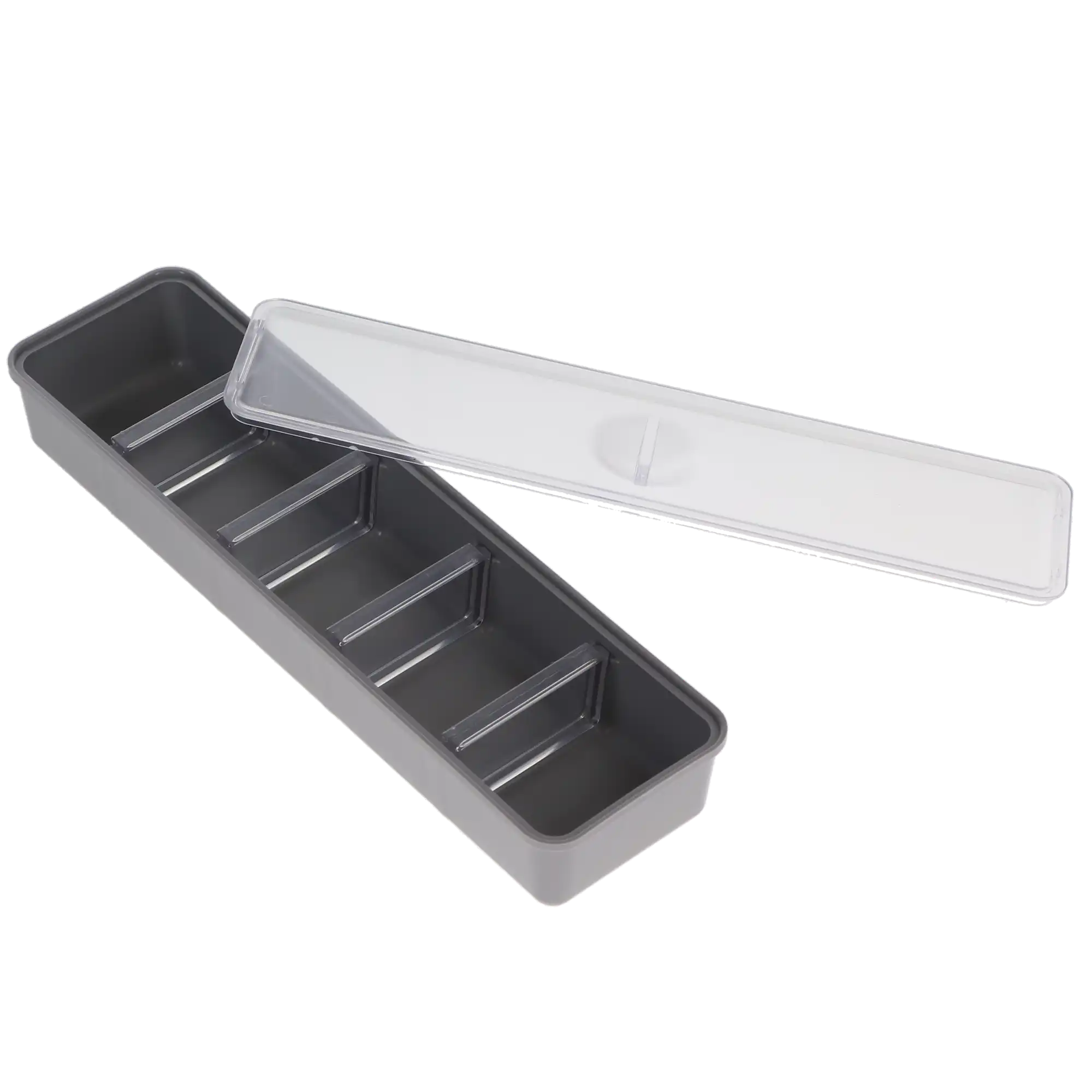 Zirc Long Tub Cup with Cover, Gray, 5 Compartments, 8-3/8"L x 2-5/16"W x 1-1/8"H, 1/Pk, 20Z473 thumbnail 4