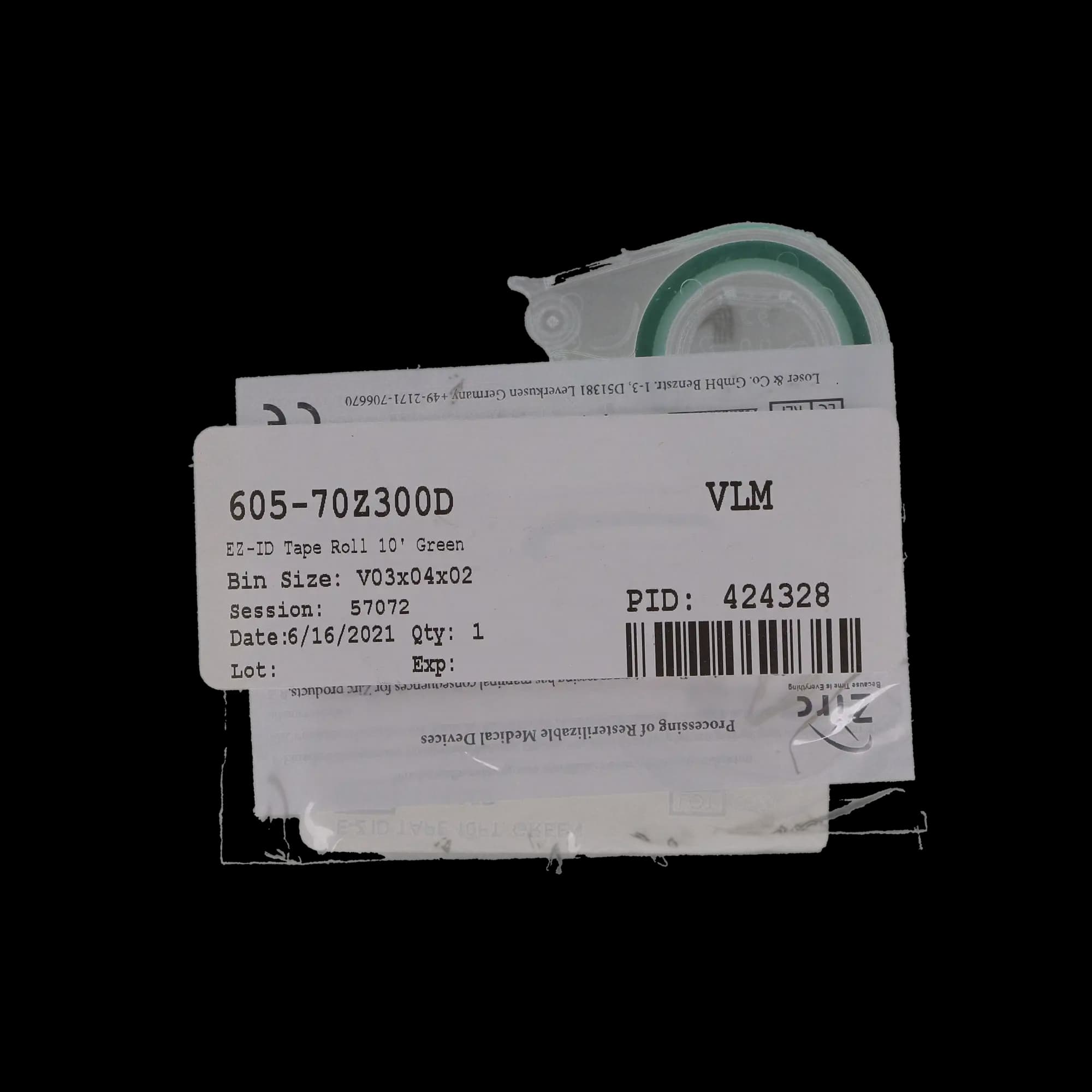 Zirc E-Z ID Tape Roll, Green, 10' x 1/4", 1 Roll, 70Z300D thumbnail 5