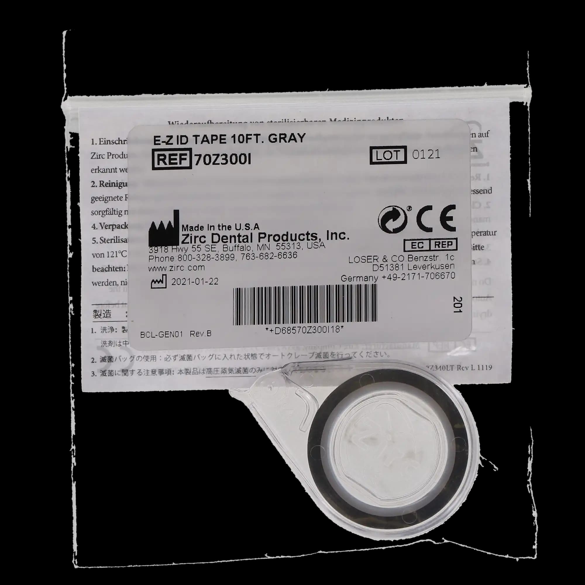 Zirc E-Z ID Tape Roll, Gray, 10' x 1/4", Refill, 1 Roll, 70Z300I thumbnail 5