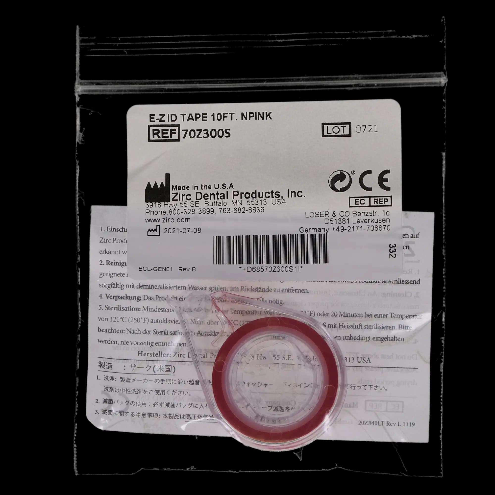 Zirc E-Z ID Tape Roll, Neon Pink, 10' x 1/4", 1 Roll, 70Z300S thumbnail 5
