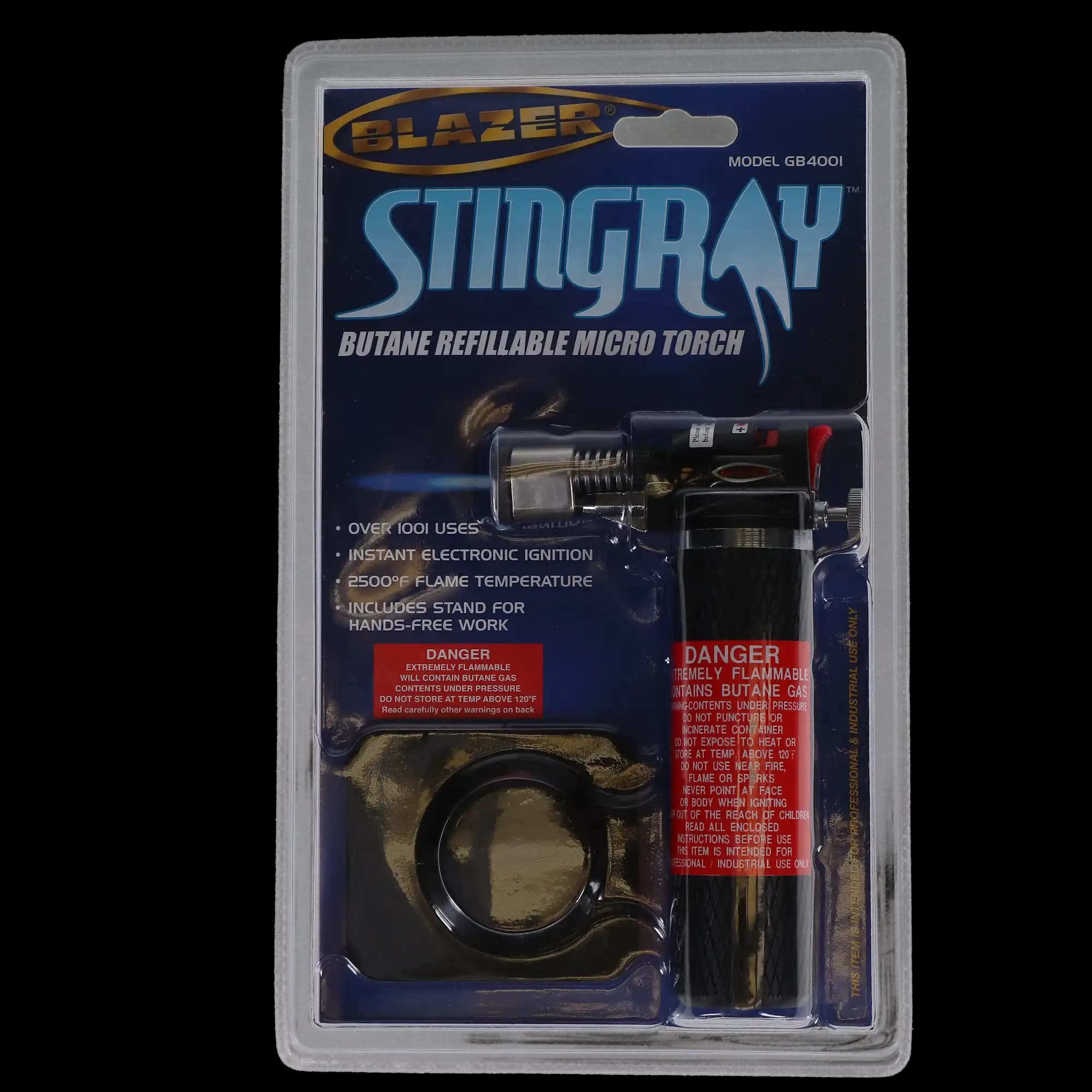 Stingray GB4001 Butane Micro Torch, Black, 6.3 oz, 1/Pk, 189-4001 thumbnail 4
