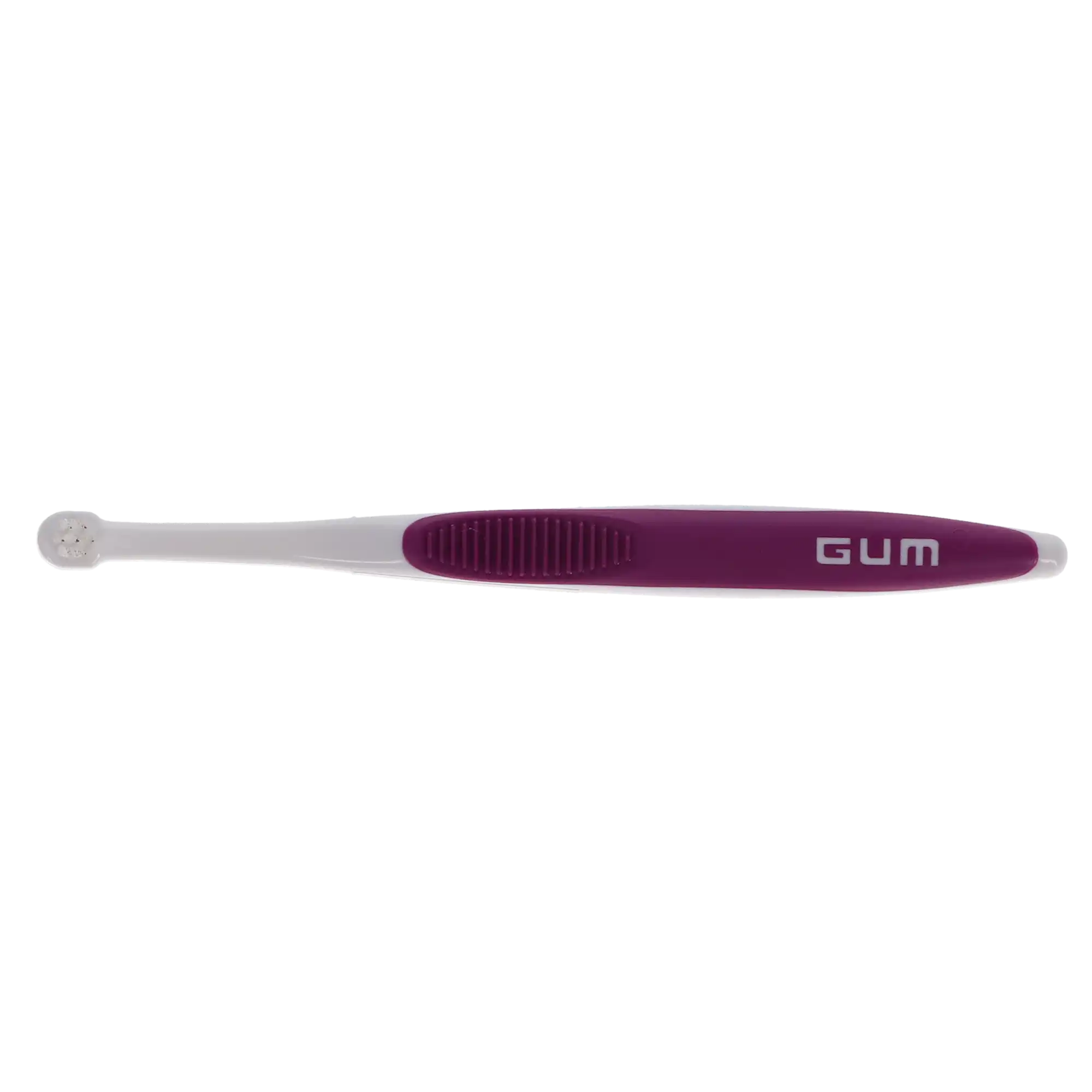 GUM End Tuft Toothbrush, Tapered Trim, Soft, 7 Tufts, 3 Rows, Small Head, Assorted Colors, 12/Box, 308PD thumbnail 7