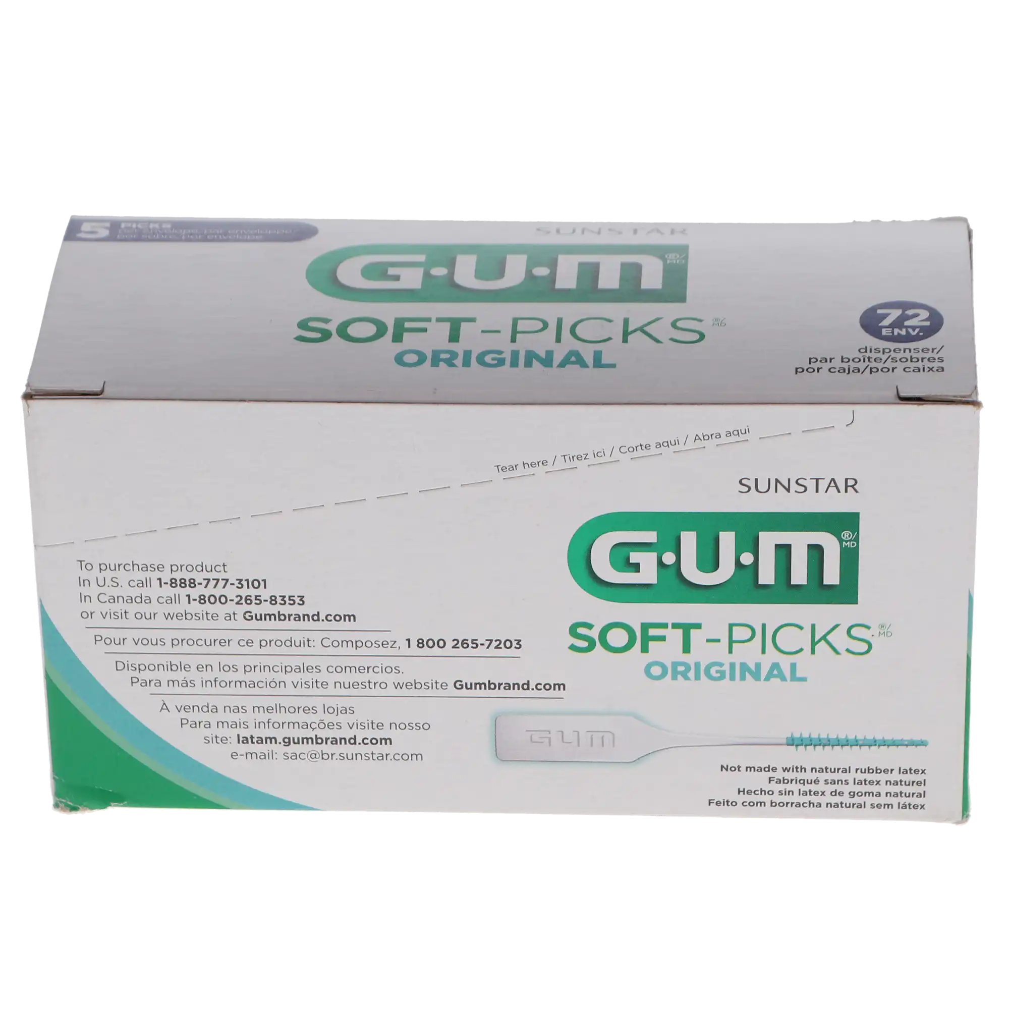 GUM Soft-Picks Original Interdental Cleaners, 72 Picks per Pack, 5 Packs per Box, 632DB thumbnail 4