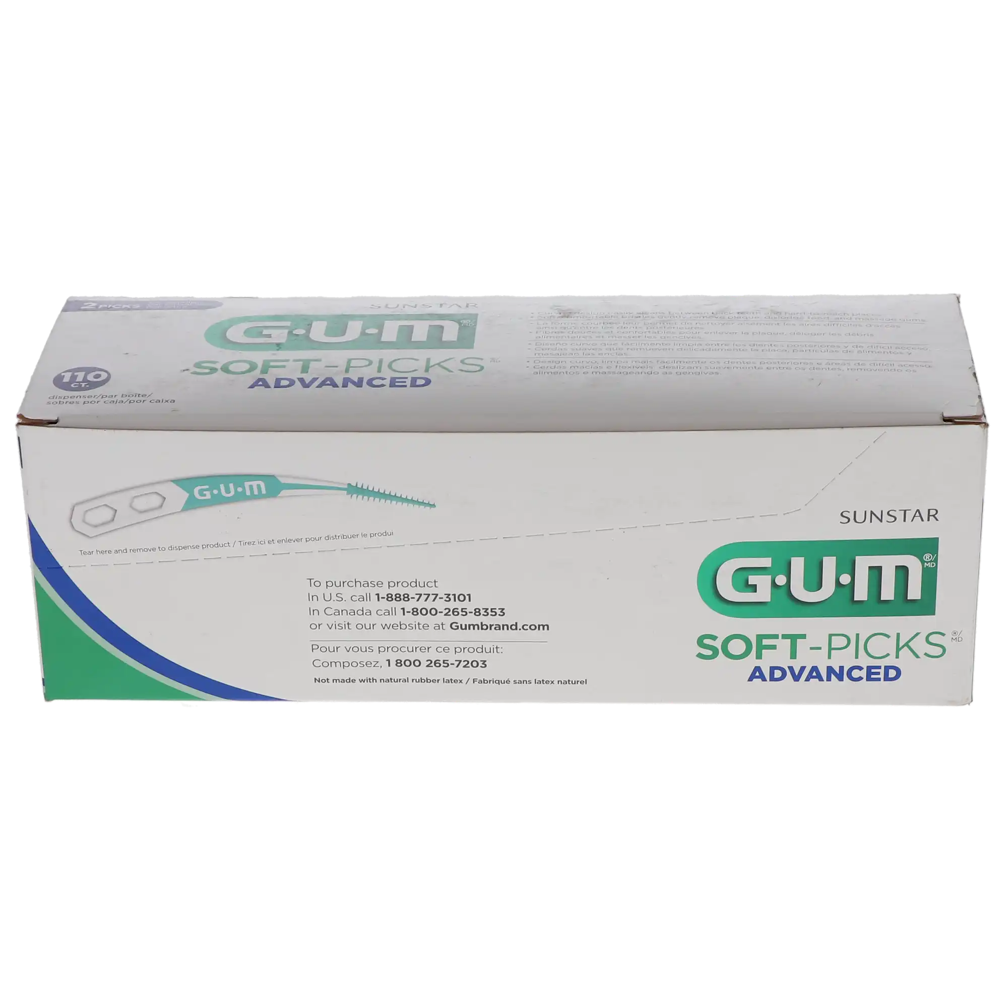 GUM Soft-Picks Advanced Interdental Cleaners, 2 per Pack, 110 Packs/Box, 220 Cleaners Total, 650PA thumbnail 2