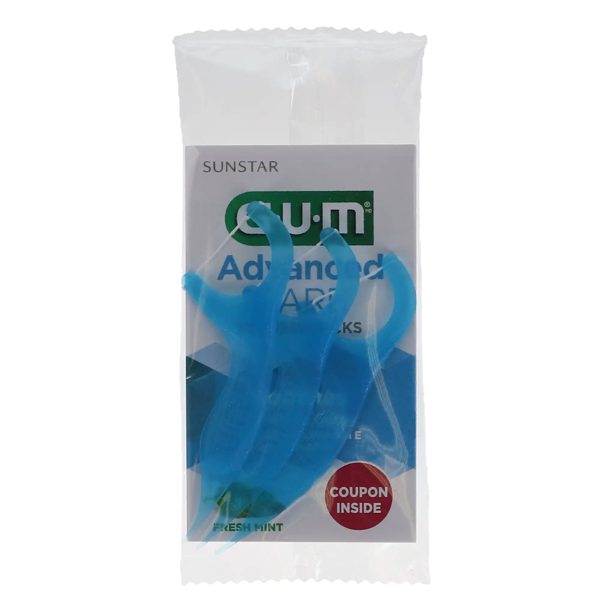 GUM Eez-Thru Advanced Care Flossers, with Vitamin E and Fluoride, Mint, 3 Flossers per Pack, 48 Packs per Box, 888PR thumbnail 3