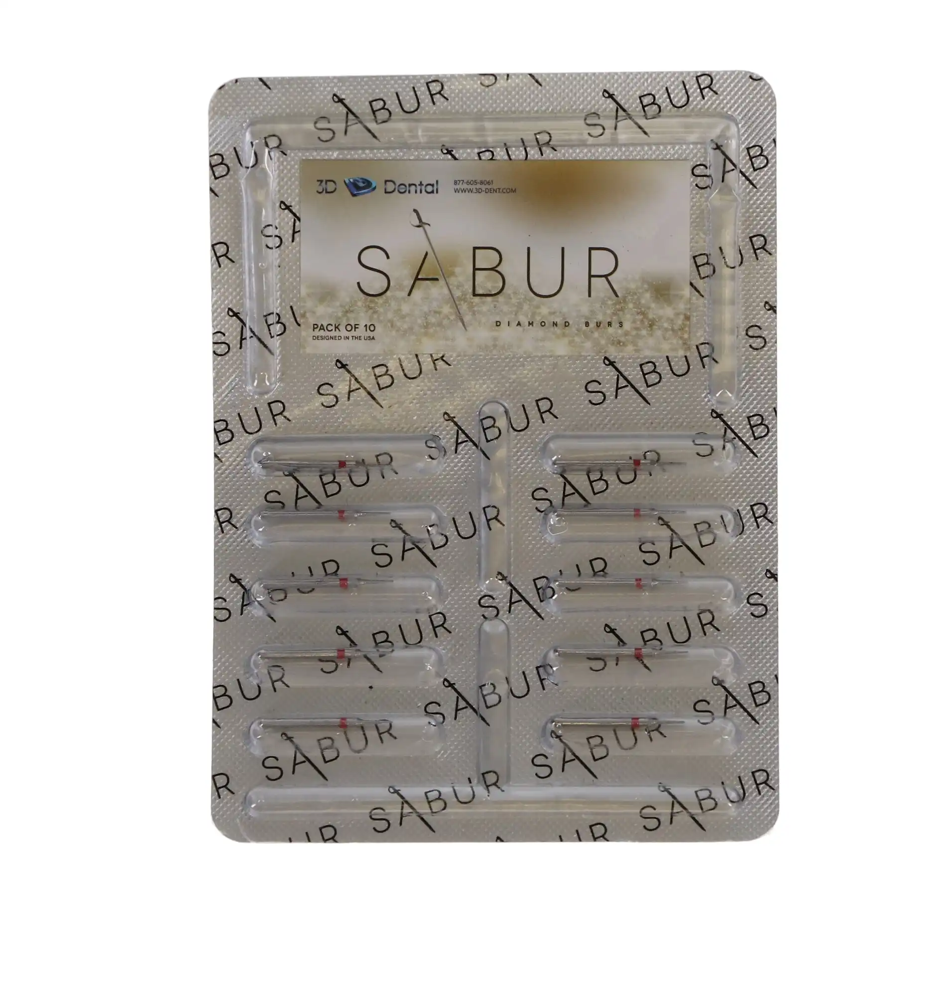Sabur Diamond Bur, FG, Interproximal, Fine, Red, 1.6 mm, 392-016F, 10/Pk, DB-392-016F thumbnail 4