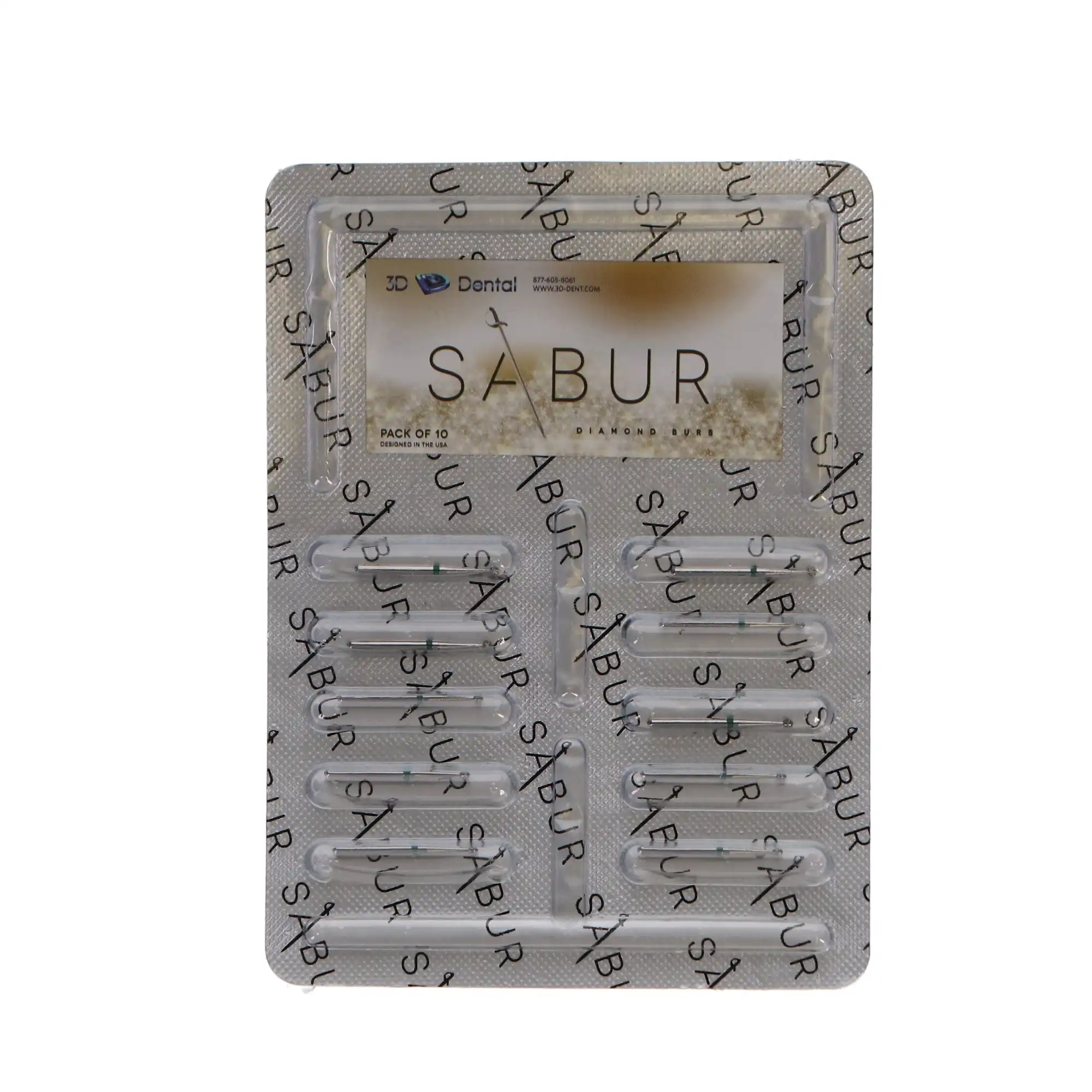 Sabur Diamond Bur, FG, Round, Coarse, Green, 1.4 mm, 801-014C, 10/Pk, DB-801-014C thumbnail 4