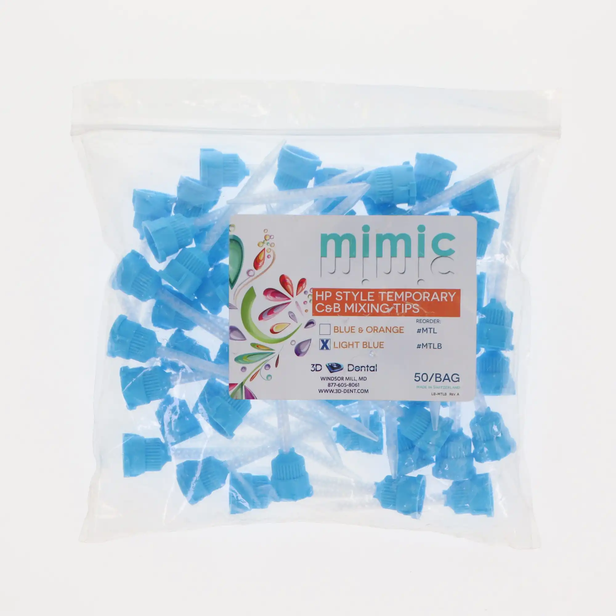 MIMIC C&B Mixing Tips, Light Blue, 50/Pk, MTLB thumbnail 2