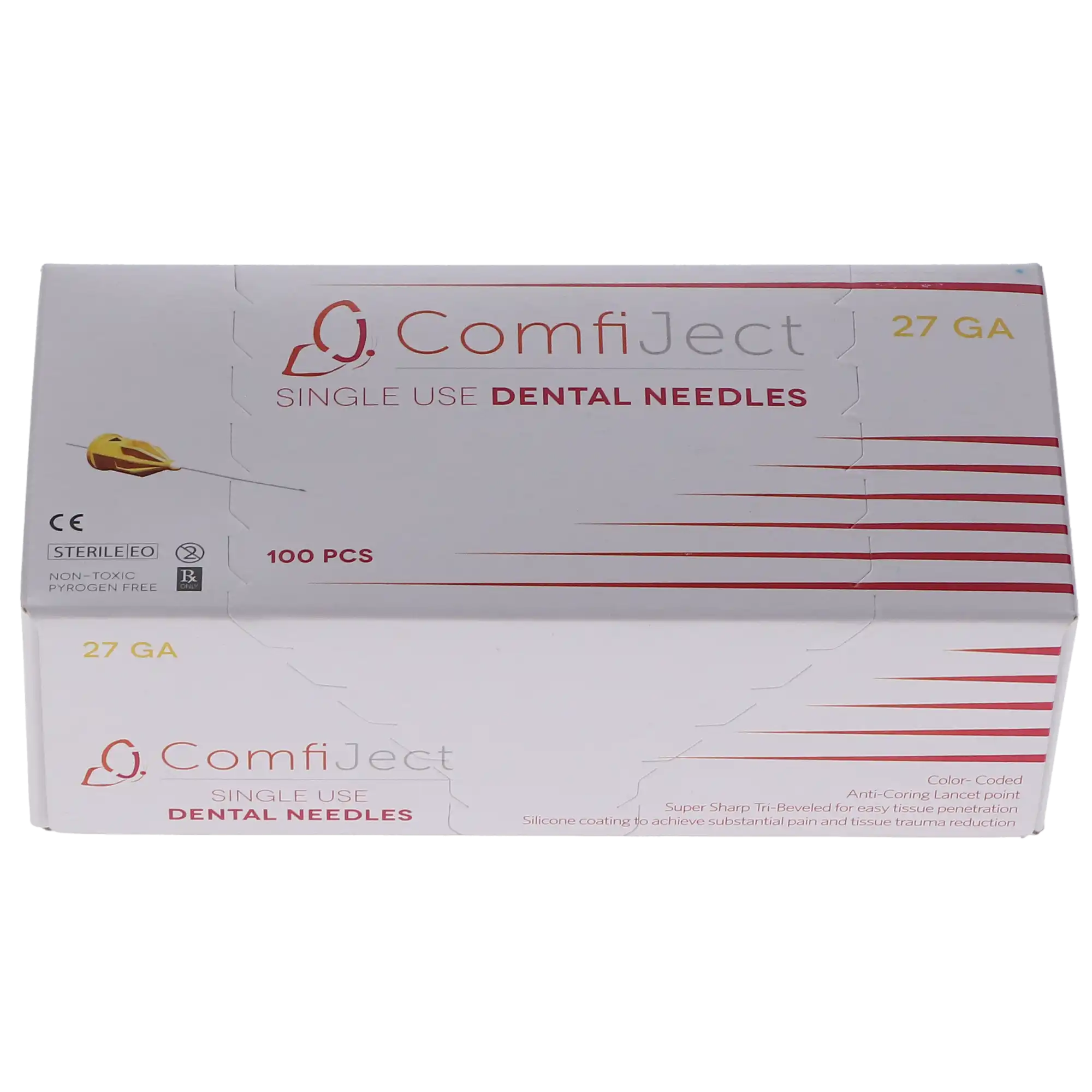 Essentials Premium Needles, Plastic Hub, Ga 27, Short, Yellow, 100/Box, DN-27S thumbnail 4