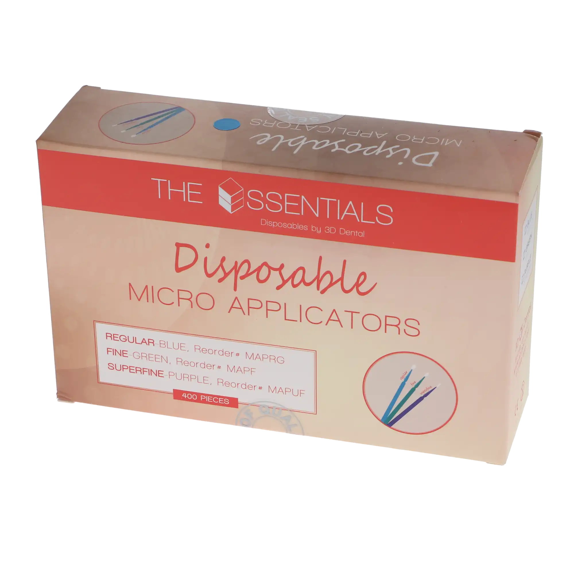 The Essentials Micro-Brush Applicators, Regular, Blue, 4" Adjustable Tip, 4 x 100/Pk, MAPRG thumbnail 4