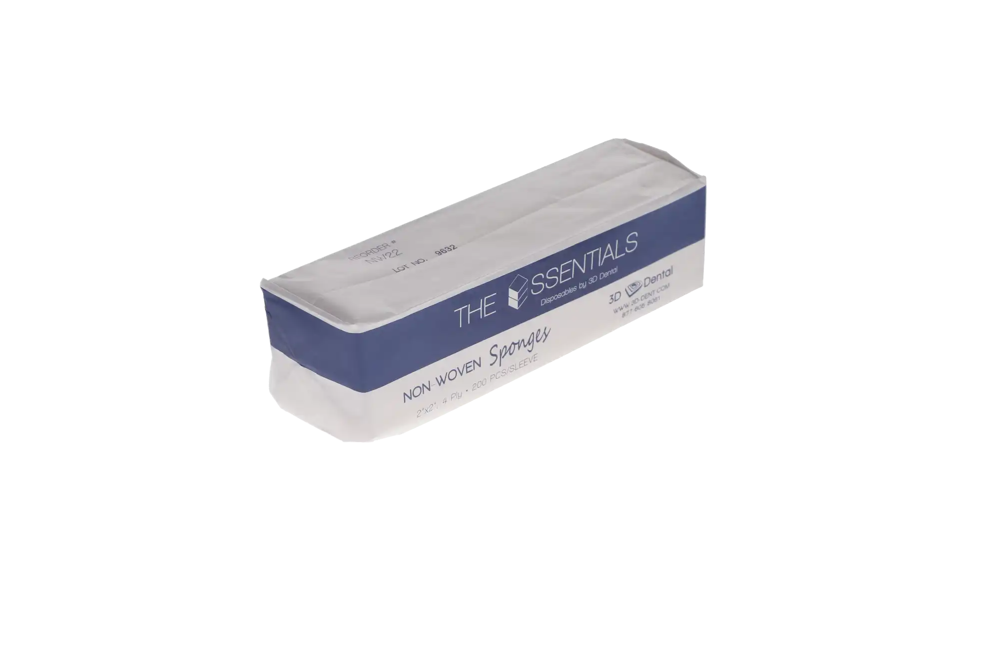 3D Dental Essentials Non-Woven Gauze Sponges, 2" x 2", 4-Ply, Non-Sterile, 5000/Case, NW22 thumbnail 3