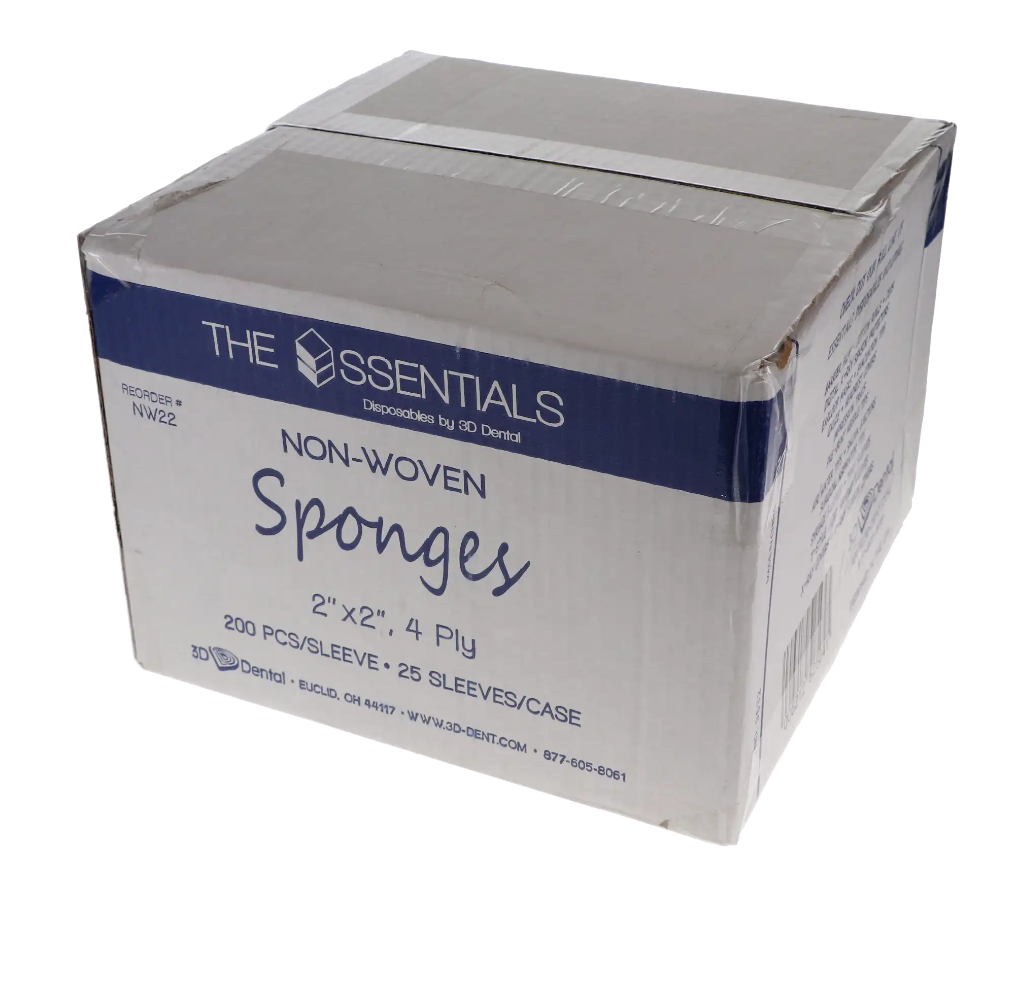 3D Dental Essentials Non-Woven Gauze Sponges, 2" x 2", 4-Ply, Non-Sterile, 5000/Case, NW22 thumbnail 4